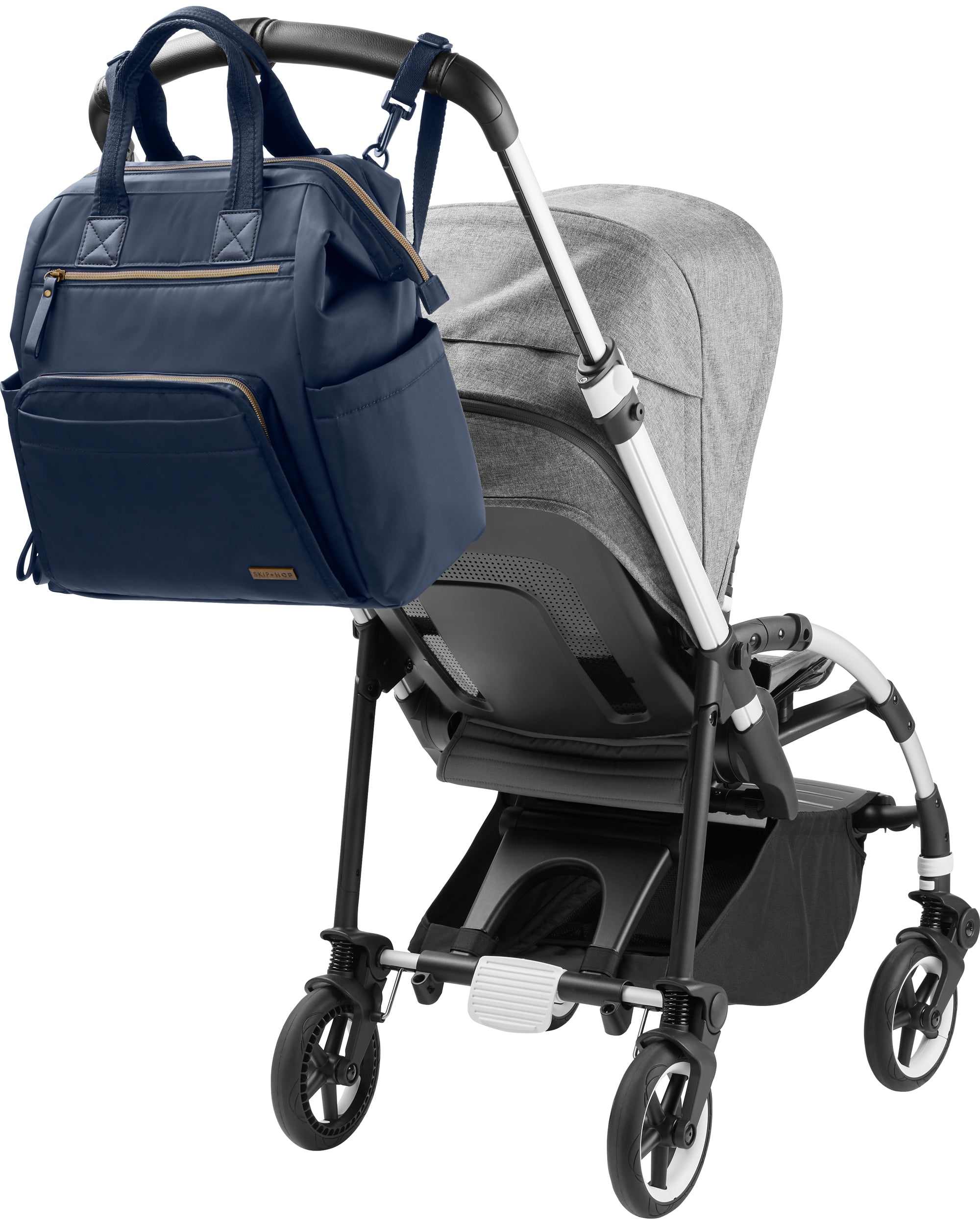 Skip Hop Main Frame Wide Open Backpack - Spacious Diaper Bag for Parents, Navy Blue | Perfect for Daycare, Travel & Everyday Use with Baby Essentials