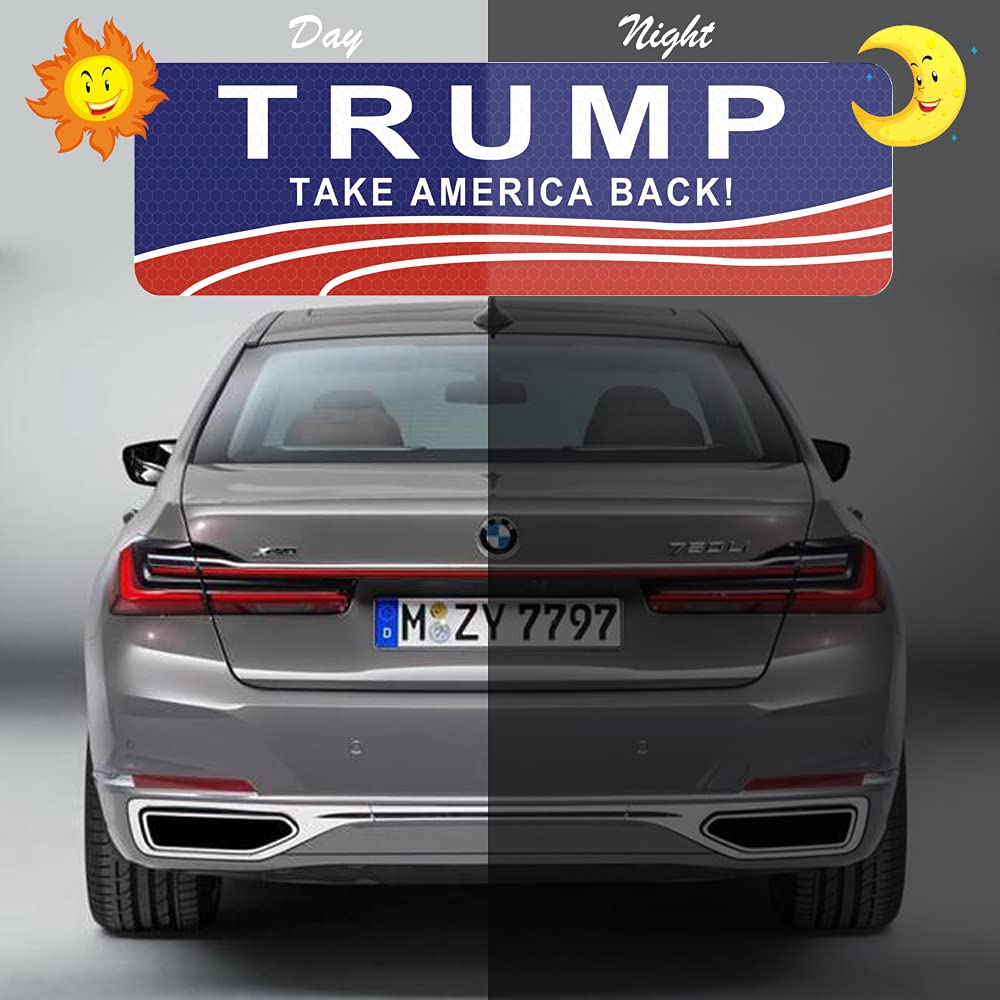 4 Pack Reflective Trump 2024 Car Magnet Stickers - Waterproof Magnetic Bumper Stickers for Election Support, Patriotic Gifts & Political Campaigns - Perfect for Cars, Trucks, Laptops & Rally Events
