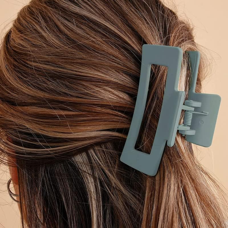 Upavista Square Claw Clips for Women - 6 Pack Matte Finish Strong Hold Hair Clips for Thin to Thick Hair | Perfect for Ponytails, Buns & Everyday Hairstyles | Hair Styling Accessories for Women & Girls