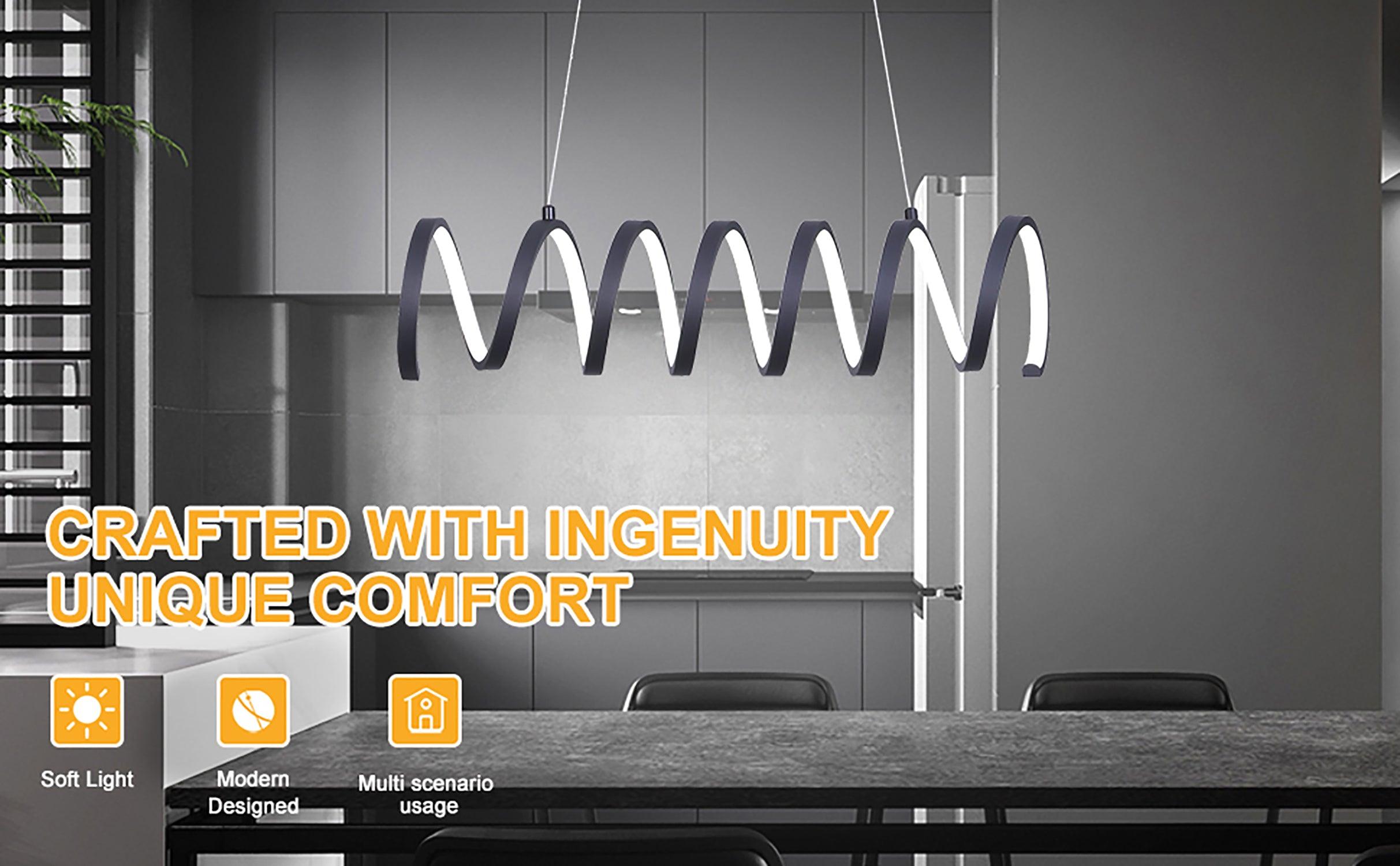 23L x 6H Spiral Loop Aluminum Integrated 14W LED Adjustable 47