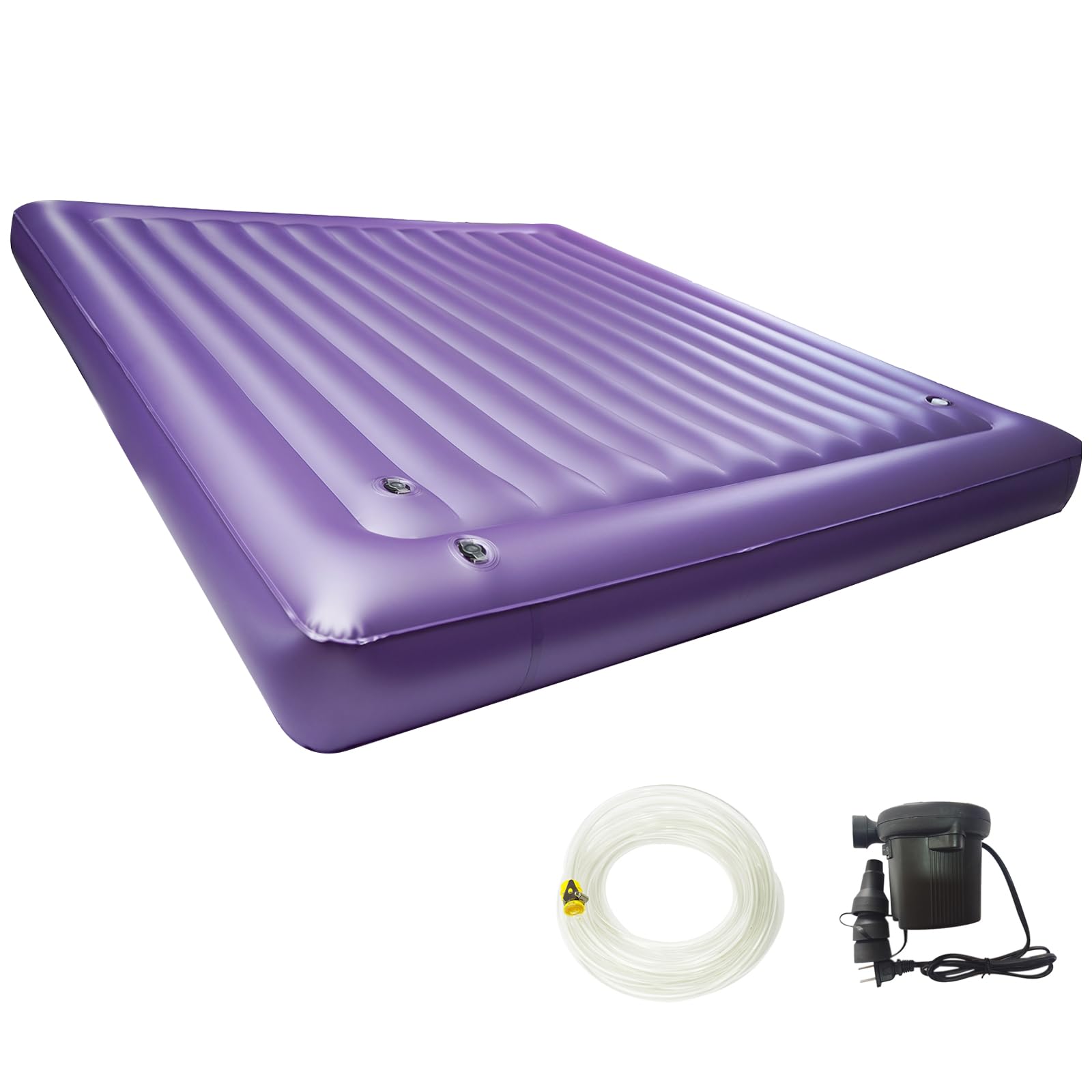 95% Small Wave Water and Air Dual Purpose Mattress with Air Pump & Water Pipe - No Frame Needed, Perfect for Home, Camping & Travel (Queen Size 60