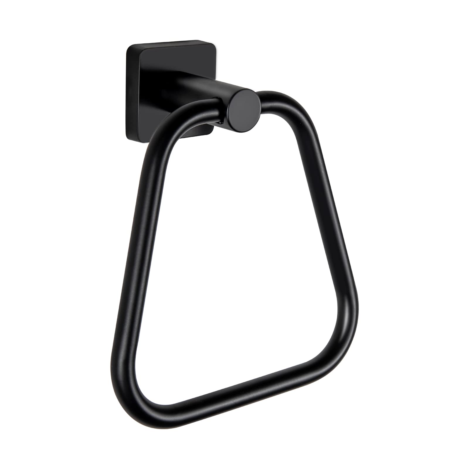Matte Black Towel Ring - Stainless Steel Bathroom Holder for Hand Towels | Wall Mount Hanger for Bath Accessories