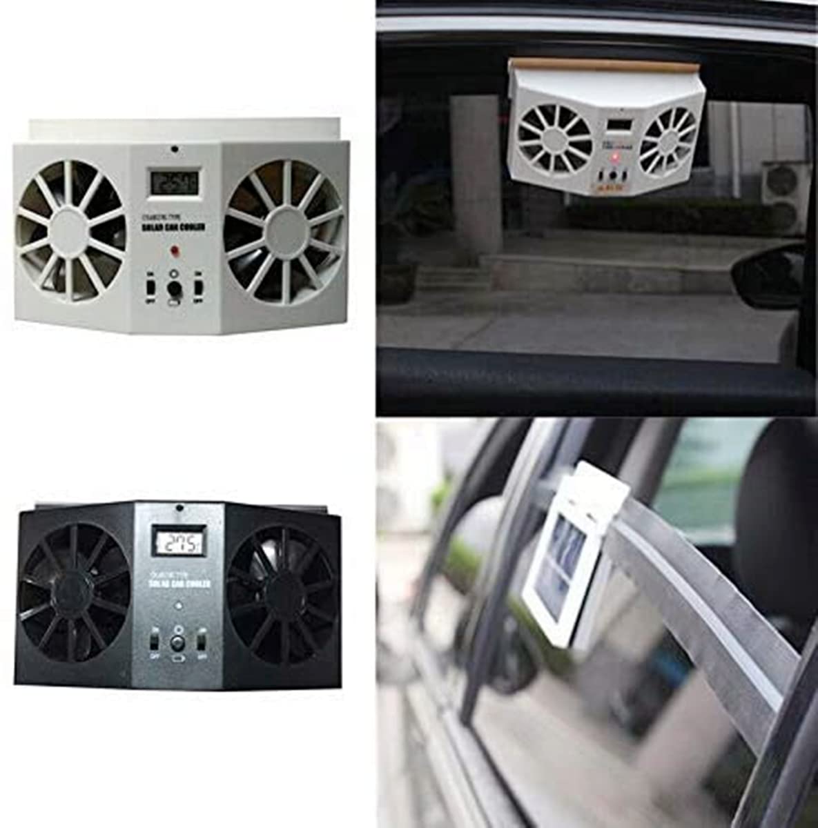 Solar Powered Car Window Fan - Energy Efficient Auto Ventilation & Air Purifier for Front/Rear Windows - Perfect for Hot Weather & Parked Car Cooling