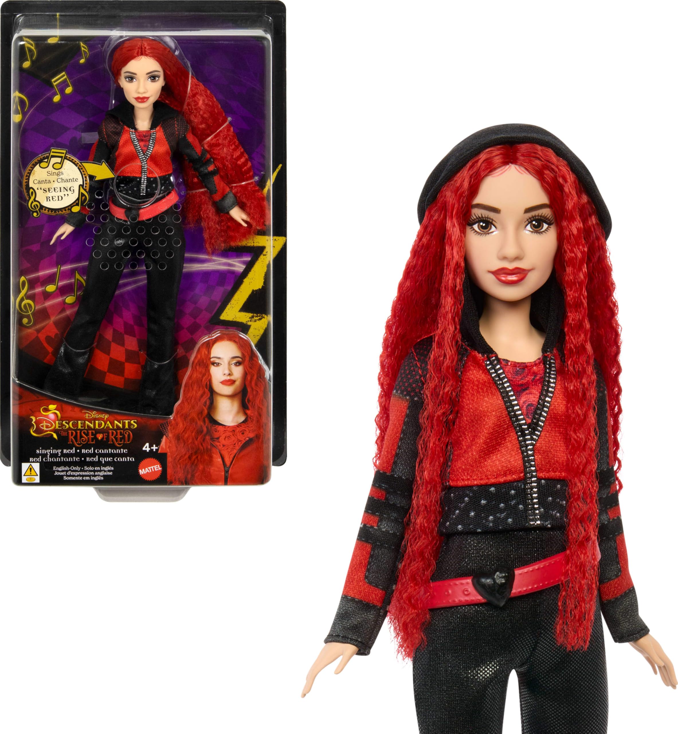 Mattel Disney Descendants Evie Singing Doll with Movie-Inspired Outfit & Accessories - Sings 