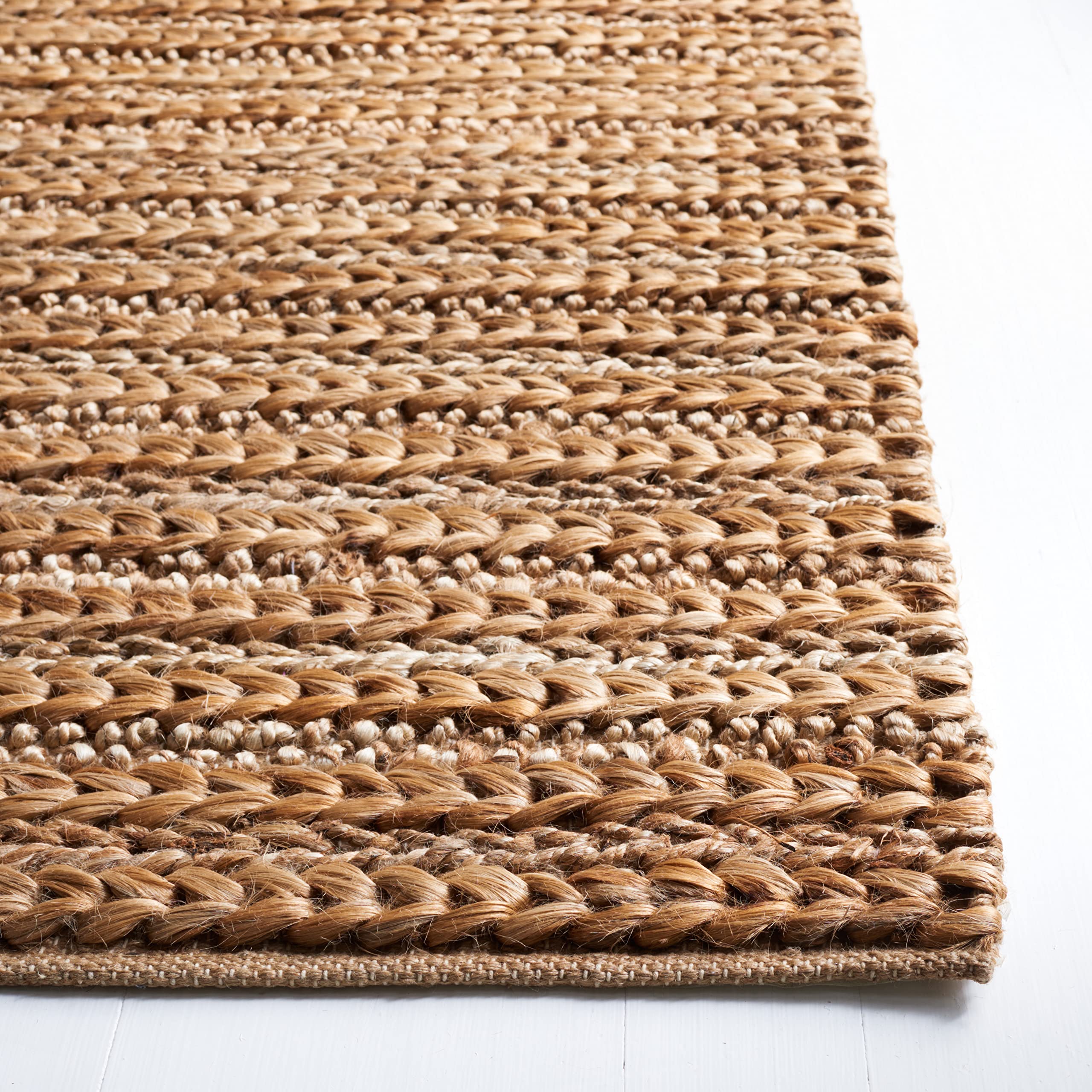 SAFAVIEH Handmade Natural Jute Area Rug 8' x 10' - Farmhouse Style, Durable & Eco-Friendly Floor Covering for High Traffic Areas - Perfect for Living Room, Bedroom, Dining Room & Home Office Decor (NF653A)