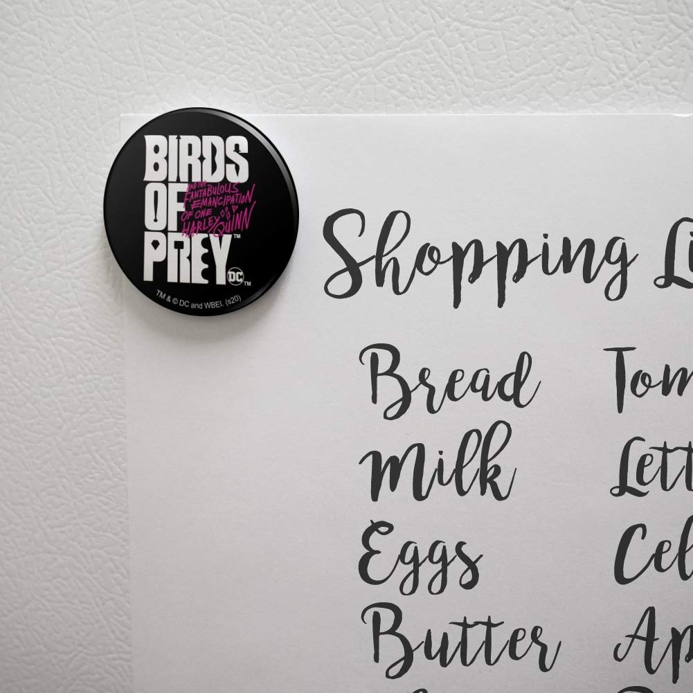 Birds of Prey Movie Logo Kitchen Refrigerator Magnet - Strong Decorative Fridge Button Magnet for Home, Office, Dorm - Perfect for Fridge, Lockers, Whiteboards & Metal Surfaces
