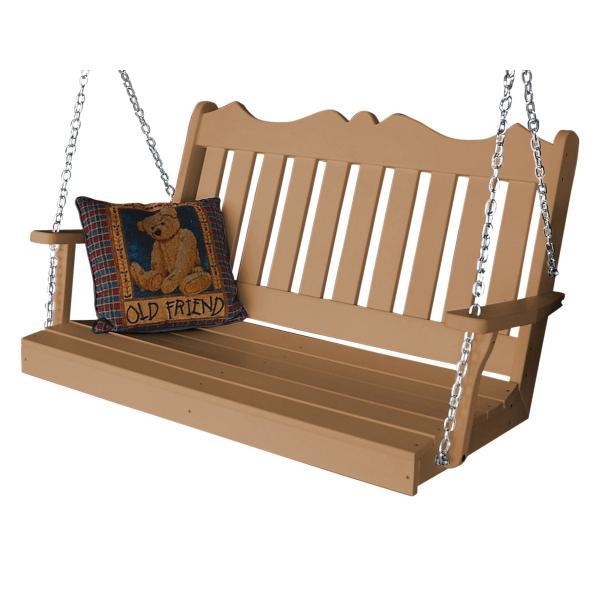 Eco-Friendly Recycled Plastic Poly Royal English Porch Swing - Outdoor Garden Patio Furniture for Relaxing & Lounging