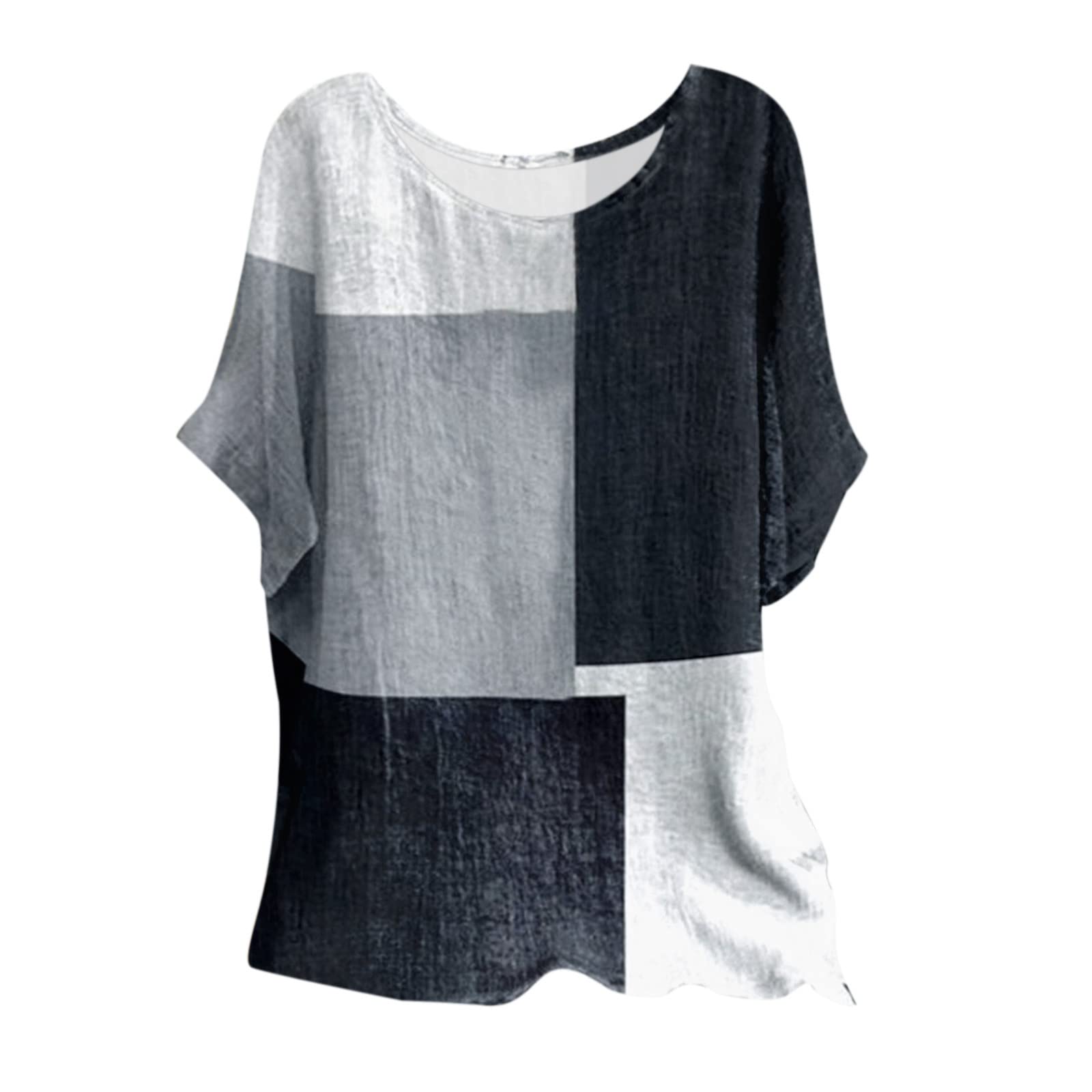 Women's Summer 3/4 Sleeve Printed T-Shirt - Casual Crew Neck Blouse for Beach, Travel & Everyday Wear