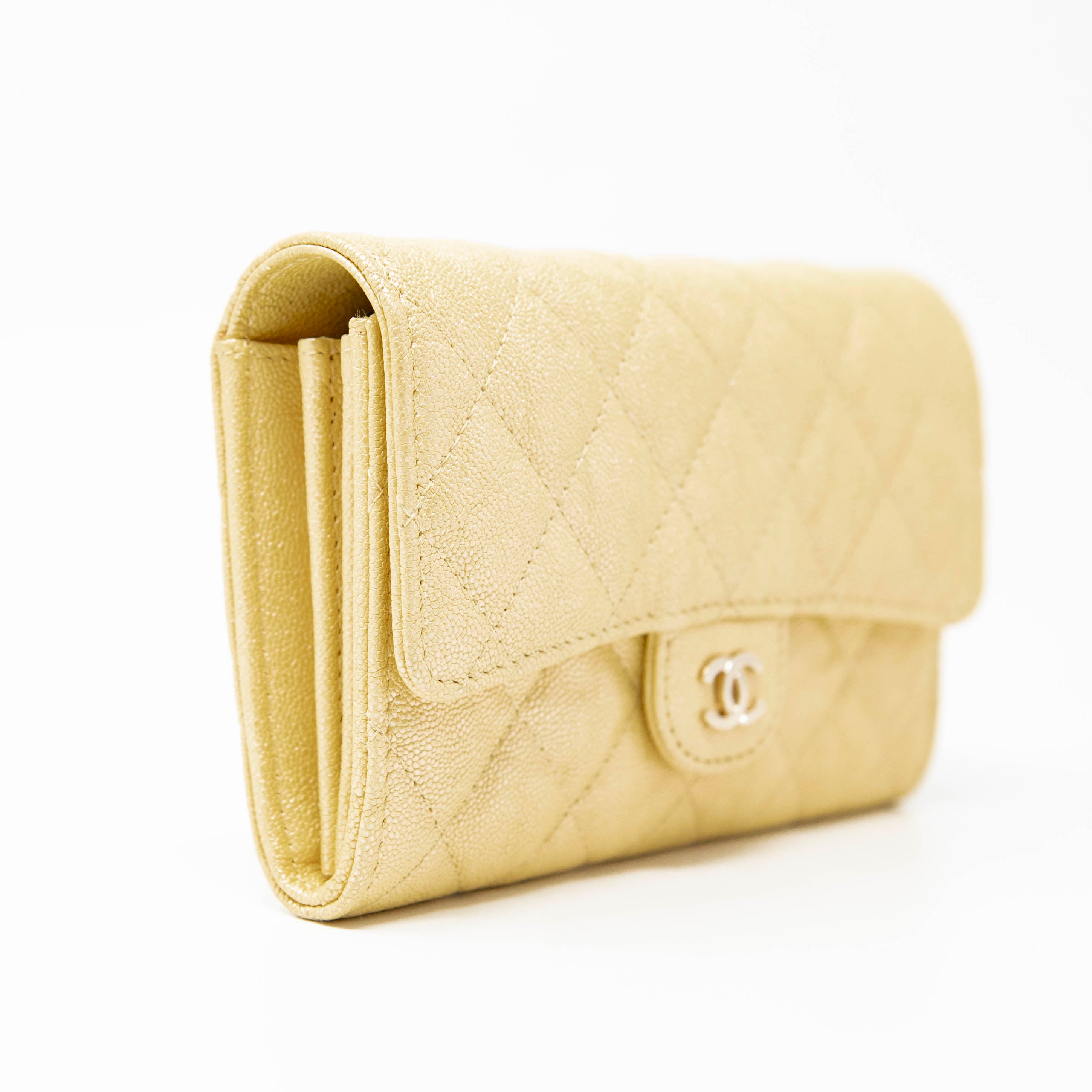 Chanel Yellow Iridescent Mini Wallet On Chain Crossbody Bag - Elegant Evening Clutch for Parties, Weddings & Special Occasions