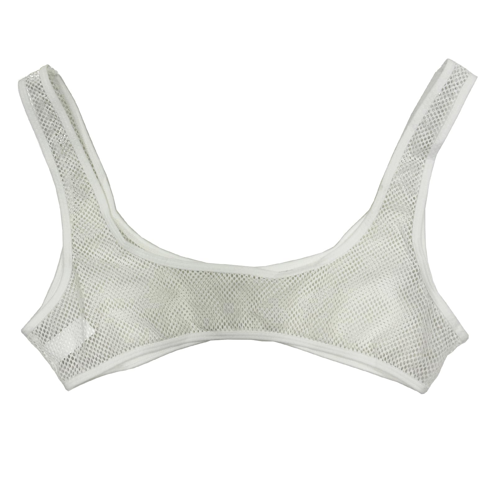 Sexy Women's Fishnet Mesh Crop Top - Deep U Neck Spaghetti Strap Tank Top with Built-in Bra for Nightclub, Party & Festival Outfits | Breathable Summer Fashion Top for Women