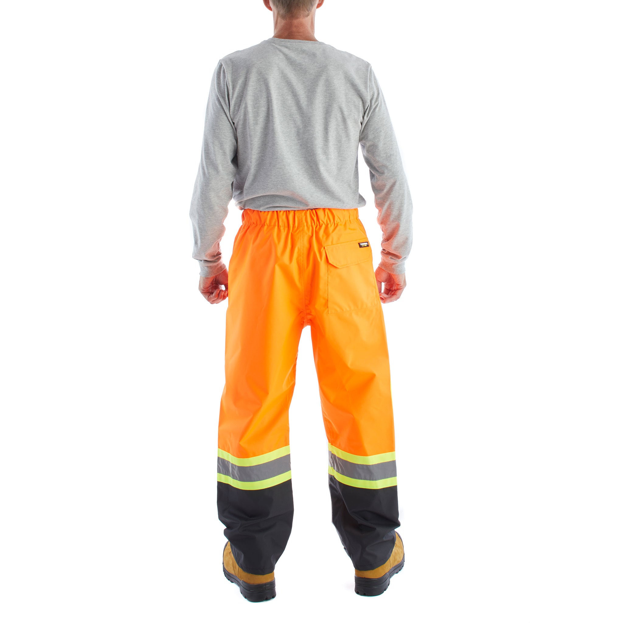 Terra High Visibility Rain Work Pants 116520POR - Orange Waterproof Safety Pants for Construction, Road Work & Outdoor Jobs in Wet Conditions