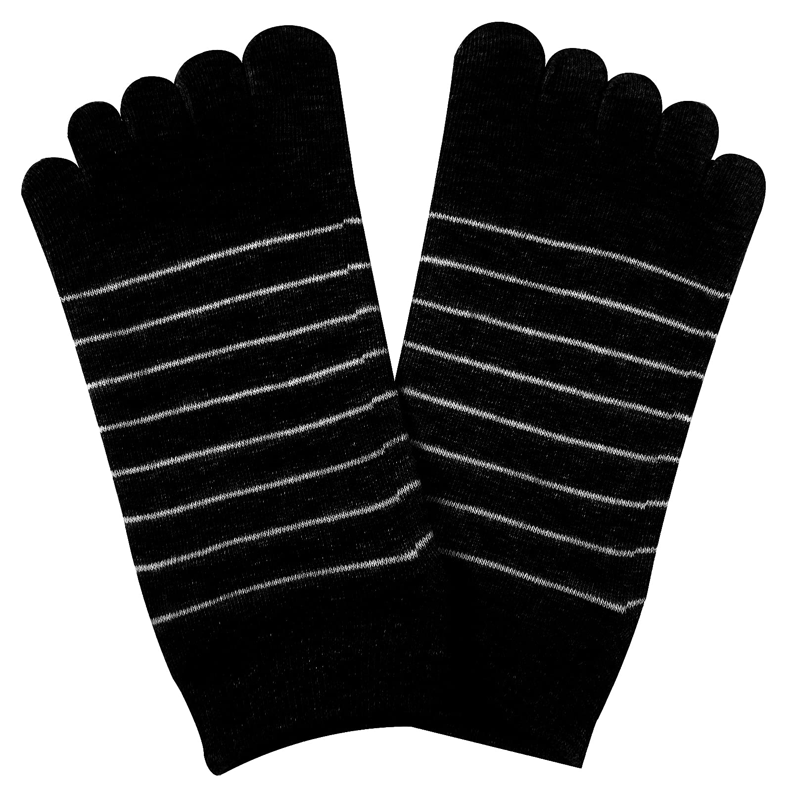 Women's 5-Toe Cotton Low Cut Socks - 5 Pairs for Running & Sports