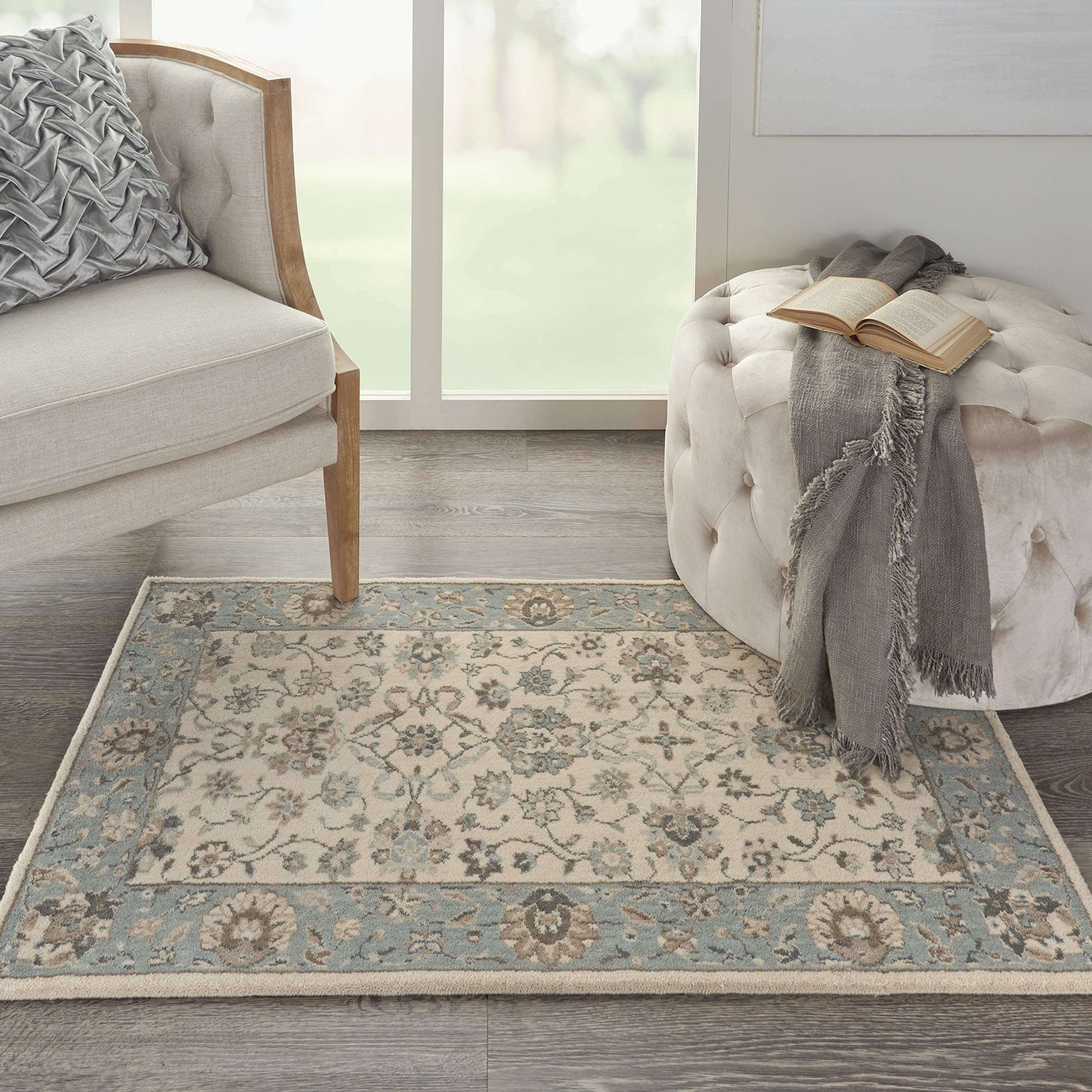 Nourison Living Treasures Persian Ivory/Aqua 2'6