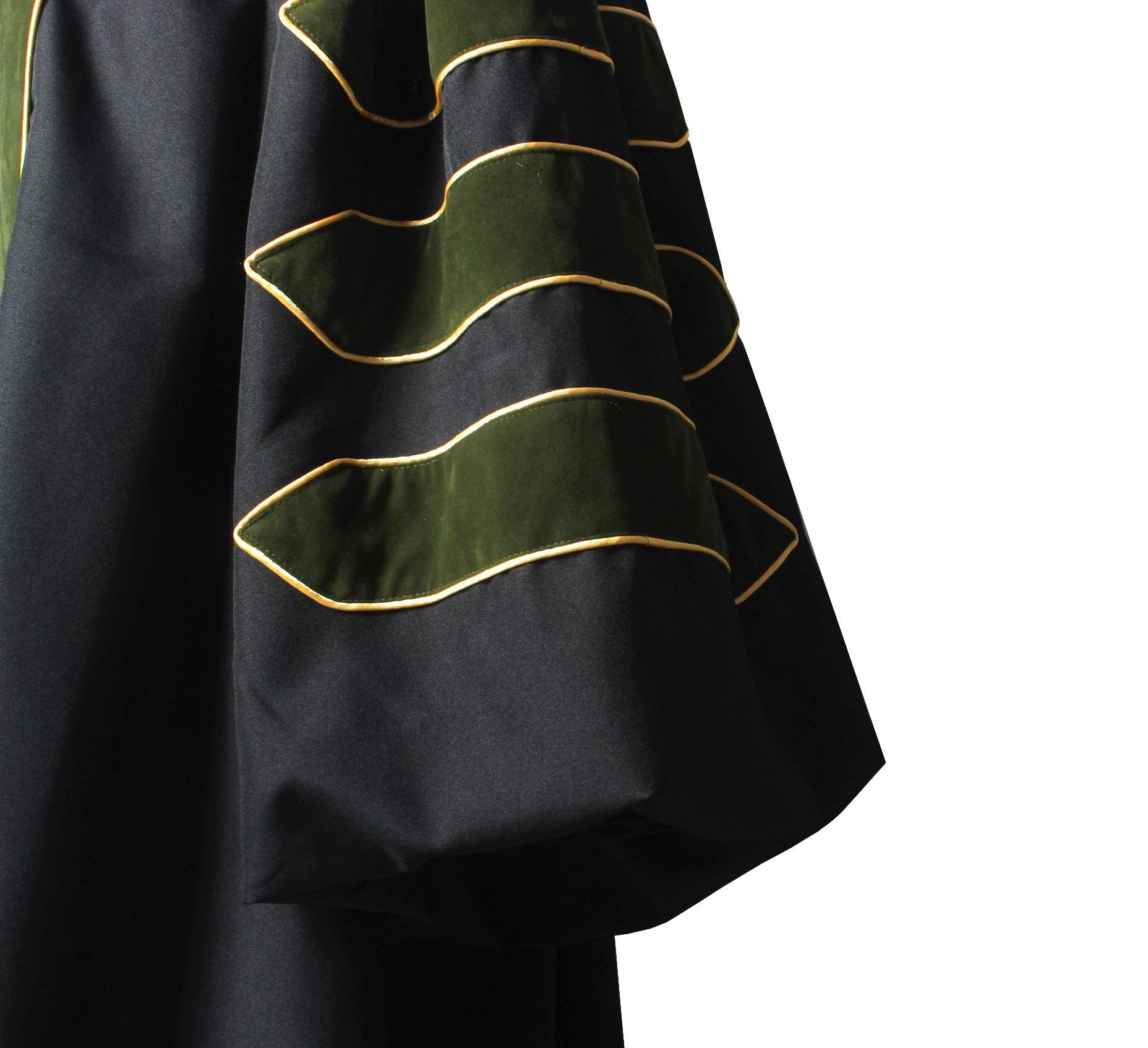 Premium Doctoral Graduation Gown with Velvet Trim - PhD Graduation Robe for Academic Ceremonies & Commencement Photos