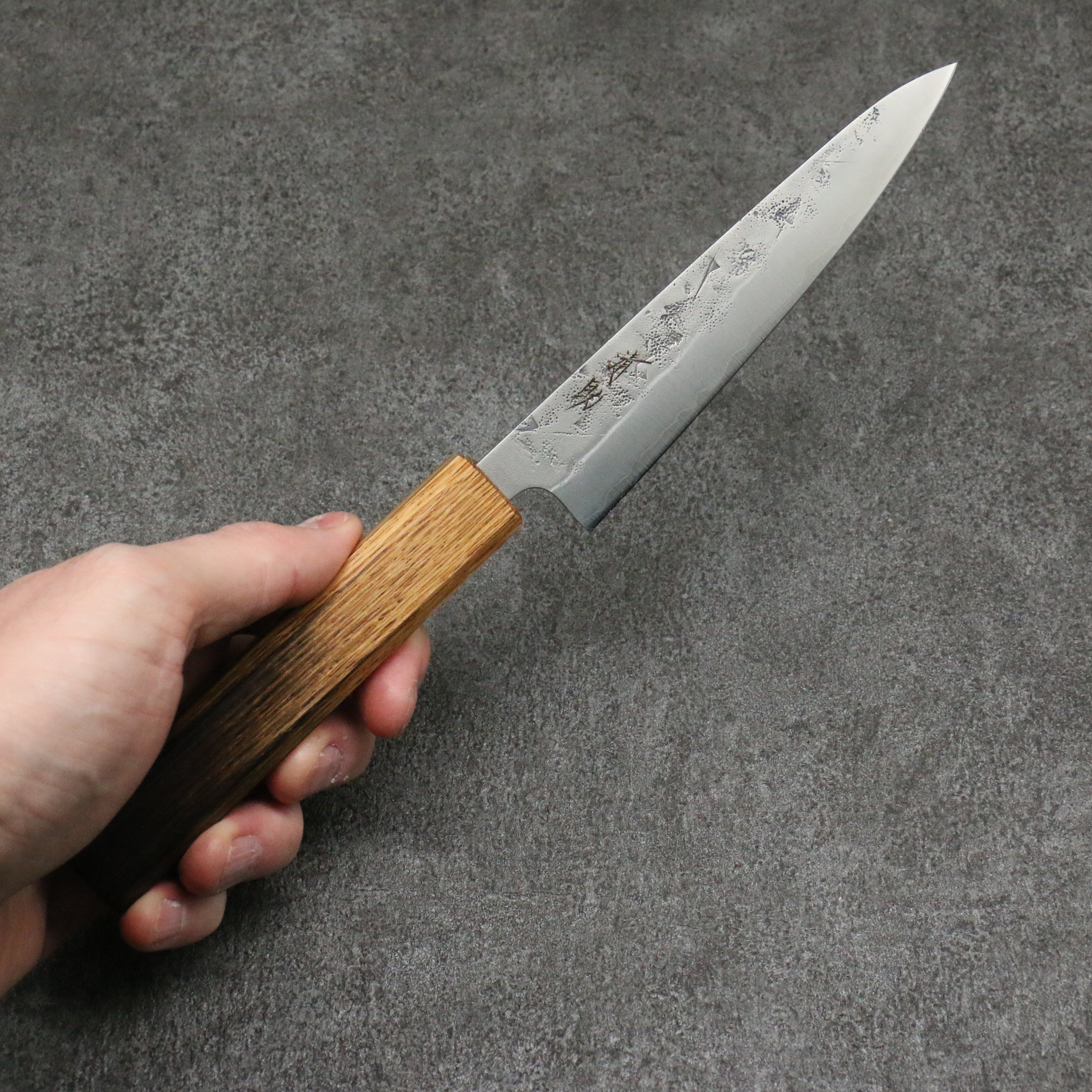 Seisuke SLD Washiji Petty Utility Knife 135mm - Japanese High Carbon Steel Blade with Burnt Oak Handle - Perfect for Slicing, Chopping & Precision Kitchen Tasks