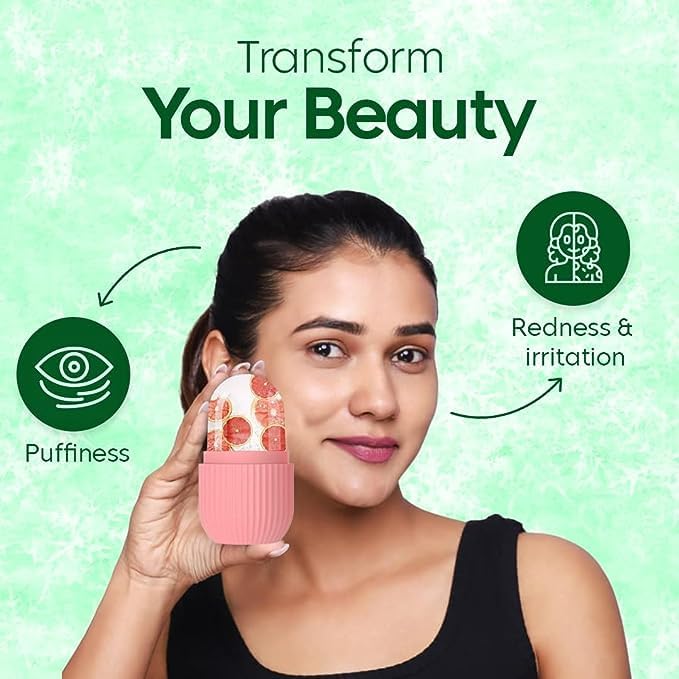 ShopiMoz 2-in-1 Ice Roller & Jade Roller Set for Face, Eyes & Body - Reusable Cooling Massage Therapy for Skin Care & Relaxation - Perfect for Puffiness Relief, Anti-Aging & Stress Relief at Home or Travel