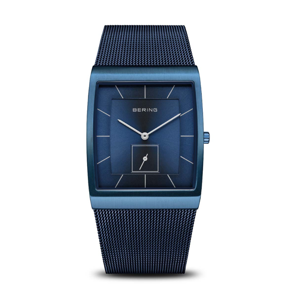 Bering Classic Men's Watch with Blue Dial & Milanese Strap - Model 16033 397 | Elegant Dress Watch for Business, Formal Occasions & Everyday Wear