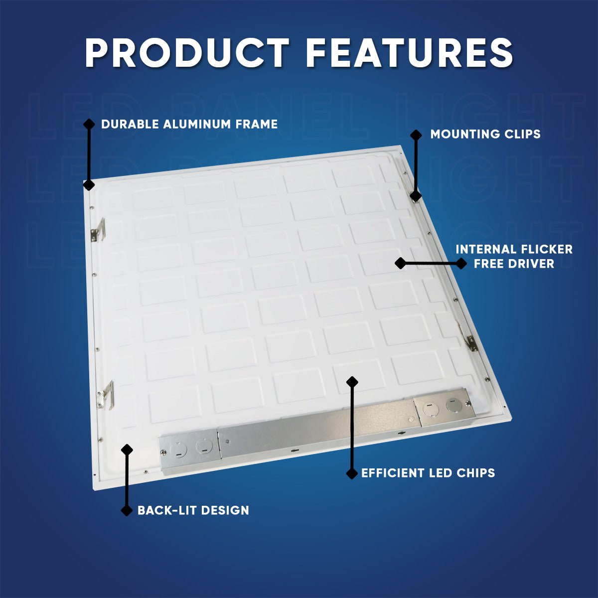 2 ft x 2 ft LED Panel Light 20W/30W/40W Adjustable, 4000K-6500K CCT Selectable, Dimmable with 0-10V & Dip Switch, 120-277V Wide Voltage, ETL & DLC 5.1 Certified - Perfect for Office Lighting, Classroom, Hospital, Retail Store & Commercial Spaces