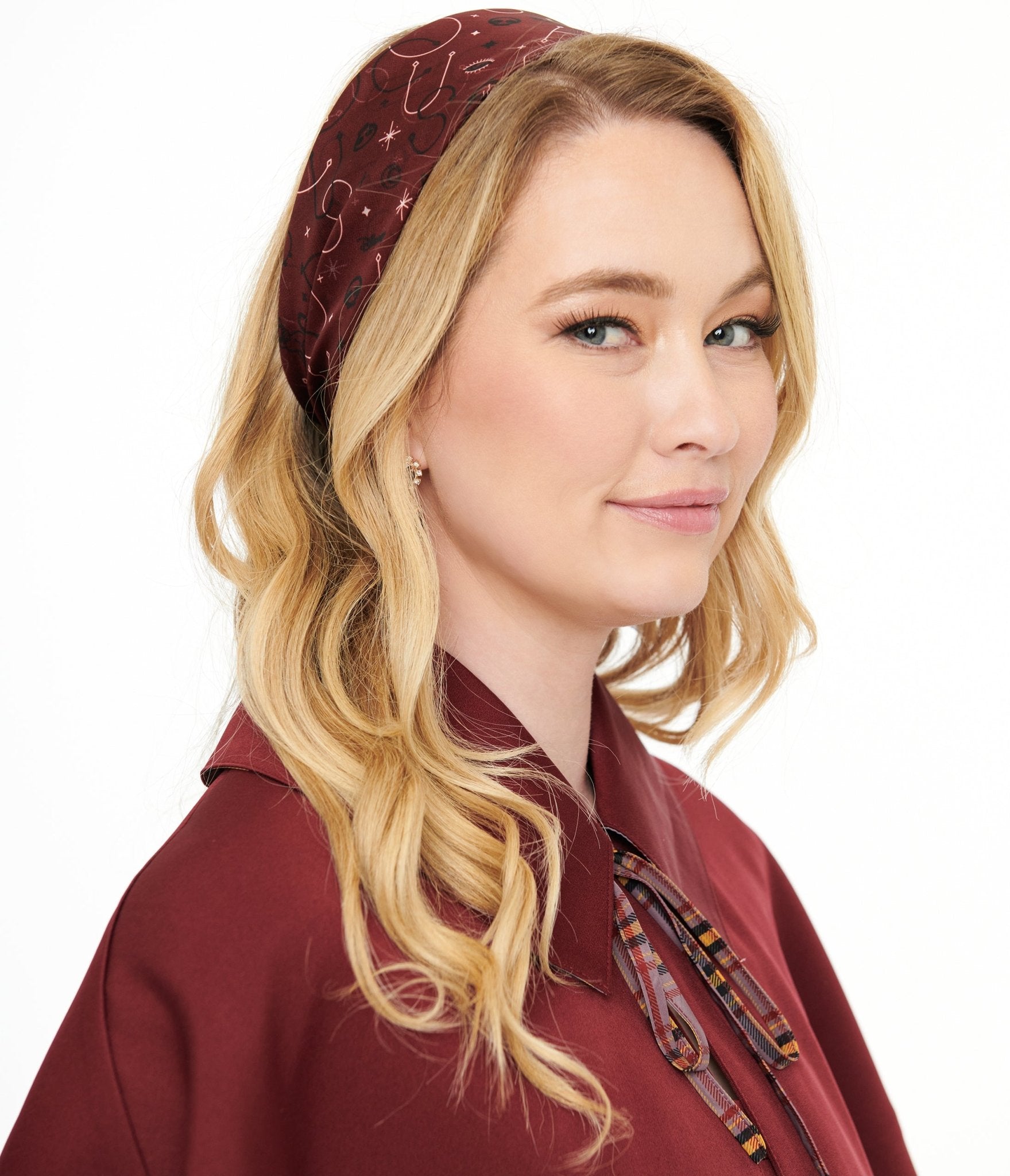 Disney Hocus Pocus Hair Scarf - Burgundy Vintage Style Bandana for Women | Perfect for Halloween Costumes, Cosplay, and Disney Themed Outfits