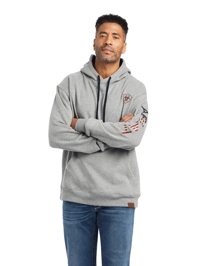 Ariat Men's Graphic Chimayo Hoodie - Heather Gray Pullover for Casual Wear & Outdoor Activities