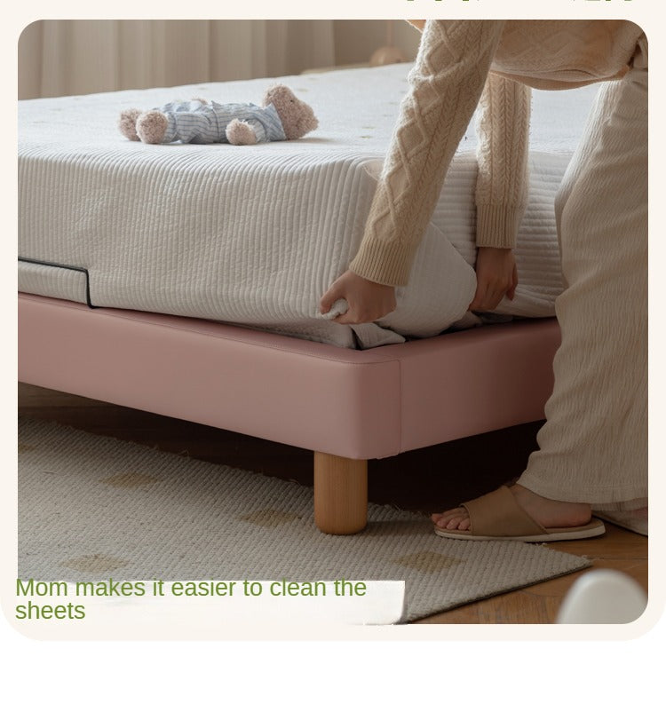 Organic Leather Kids Soft Rainbow Bed – Durable & Comfortable Toddler Bed for Boys & Girls – Perfect for Nursery, Bedroom & Playroom Decor