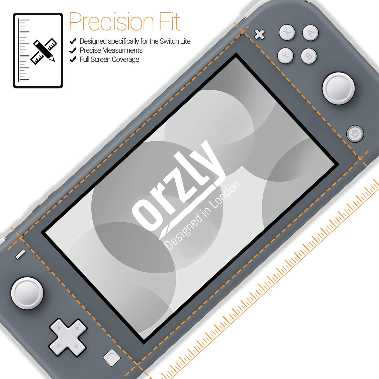 Orzly Tempered Glass Screen Protector for Nintendo Switch Lite (2019 Model) - 4 Pack Anti-Scratch, Bubble-Free, Easy Installation - Perfect for Gaming Protection & Travel Use