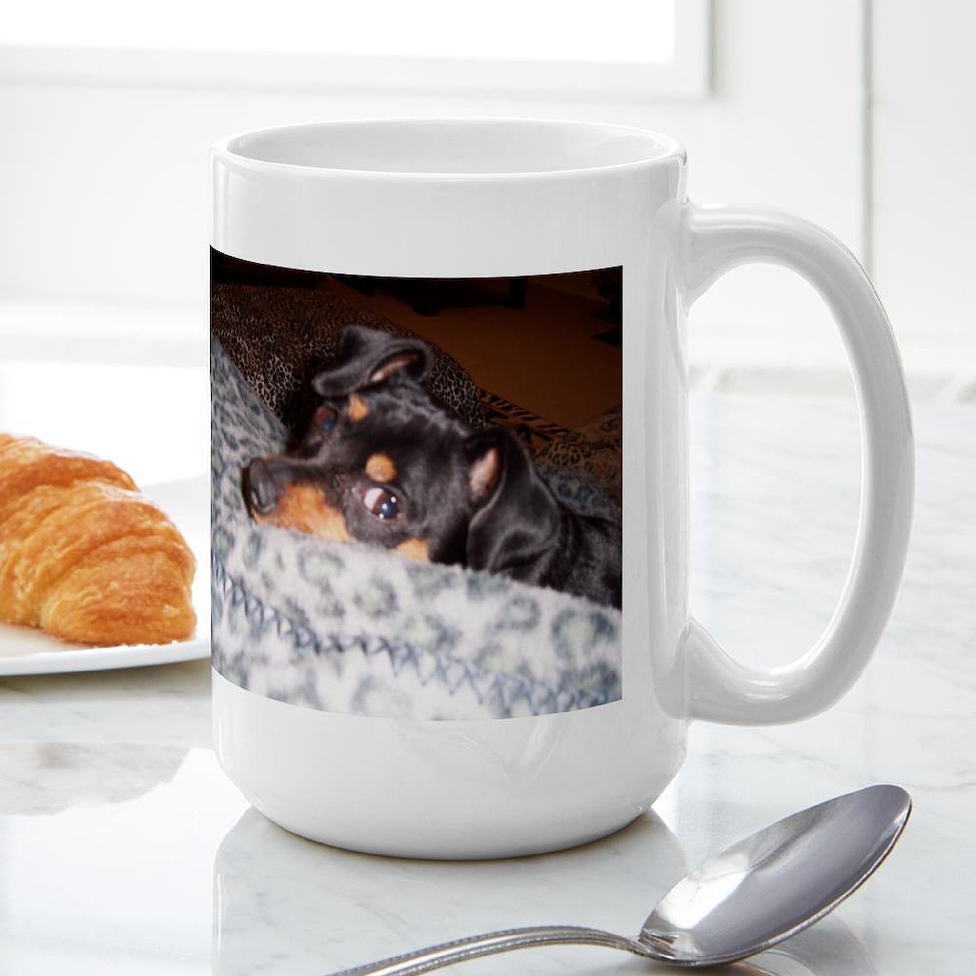 Min Pin 15 oz (444 ml) Ceramic Coffee Mug - Funny Dog Lover Gift for Pet Owners, Perfect for Home, Office & Gifts | Durable & Dishwasher Safe