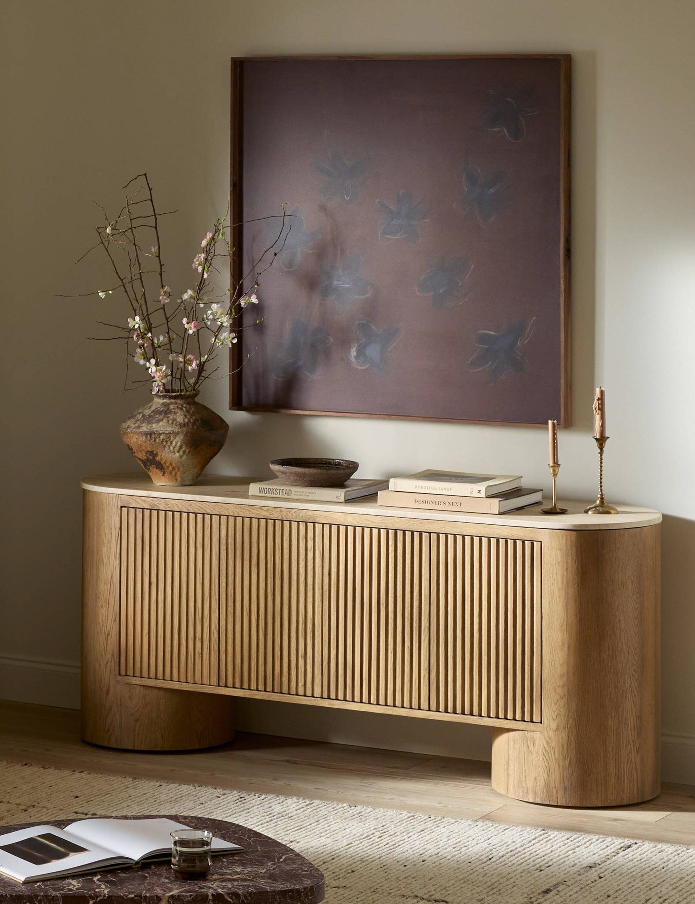 Modern Cagney TV Stand Media Console with Storage - Perfect for Living Room, Bedroom & Home Theater Organization