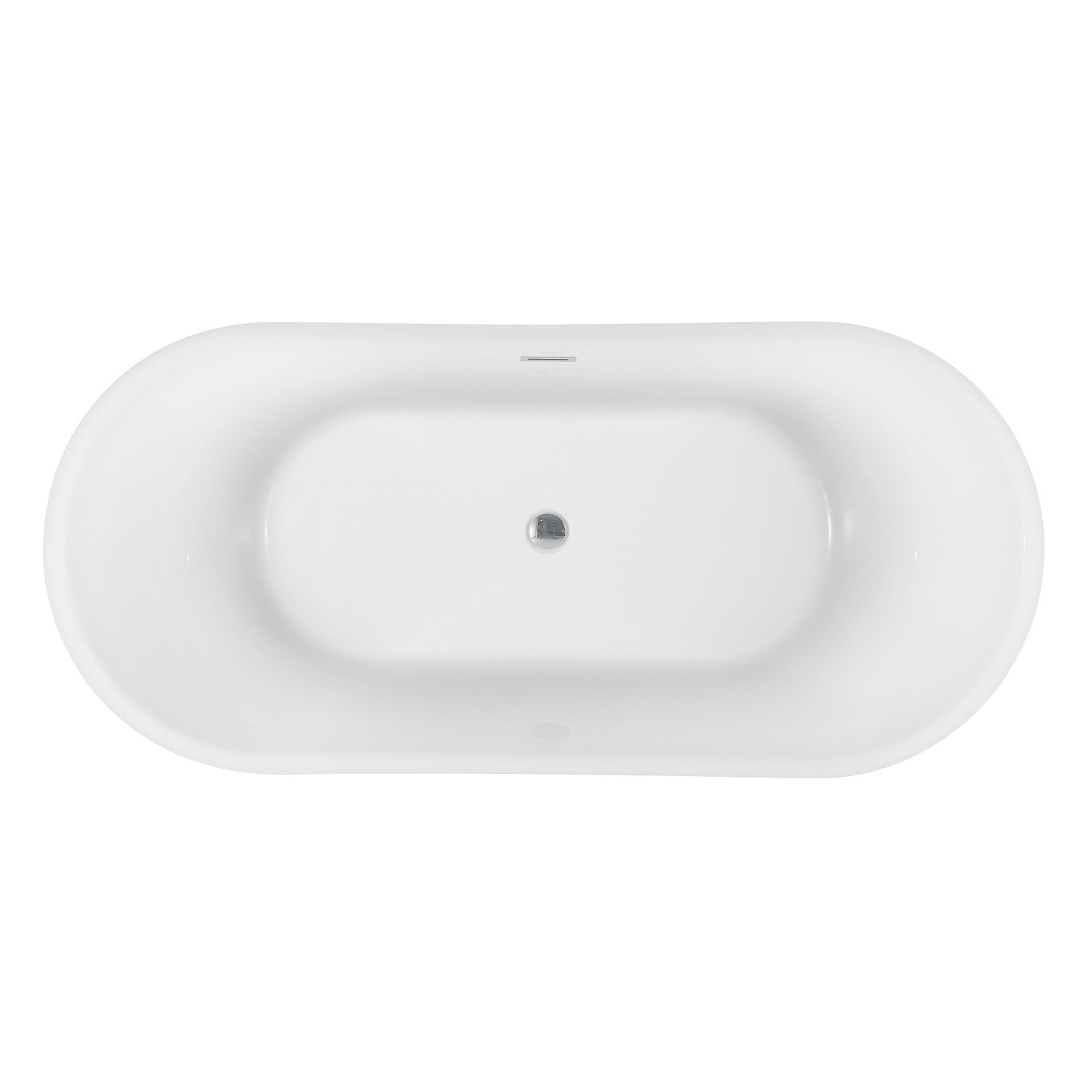 Aqua Eden 67-Inch Acrylic Oval Double-Ended Freestanding Bathtub - Glossy White Pedestal Soaking Tub with Drain (No Faucet Holes) | Luxury Bathroom Centerpiece for Spa-Like Relaxation