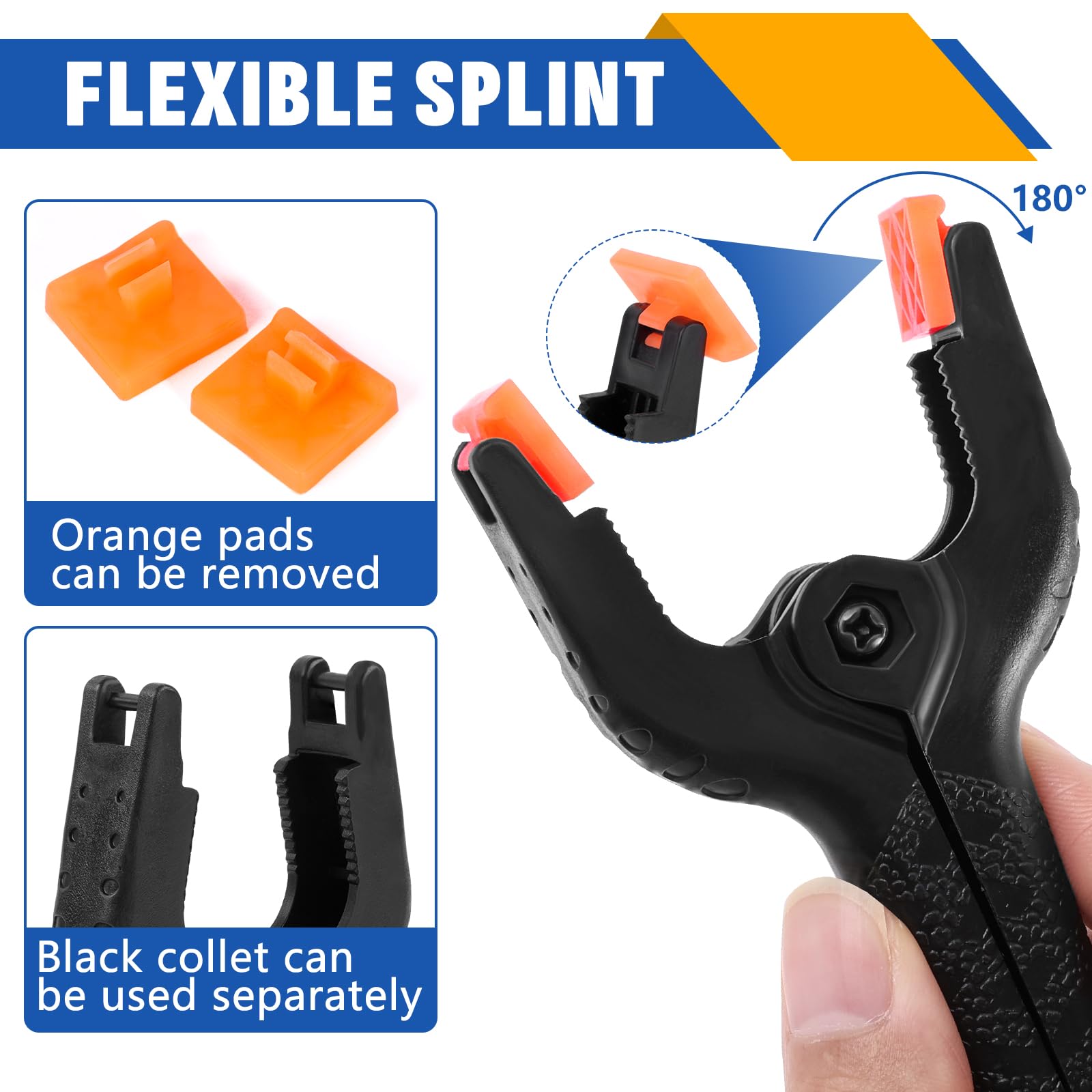12 Pack Heavy Duty Plastic Spring Clamps Set - 3 Sizes (3.5