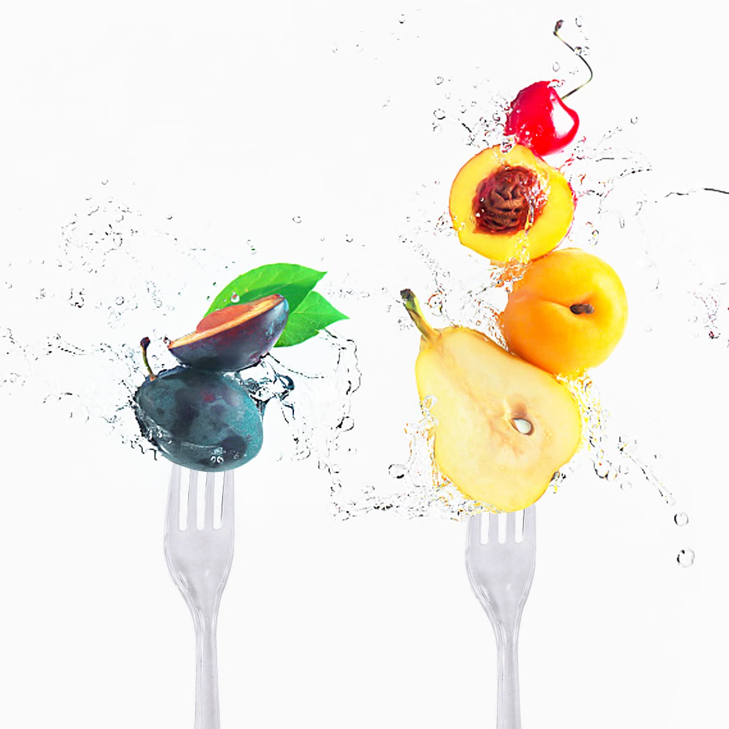 50 Pack Clear Reusable Plastic Forks - 4.5 Inch Disposable Cake Forks for Parties, Weddings, Catering & Events - Eco-Friendly Cutlery for Birthday Celebrations, Picnics & Outdoor Gatherings