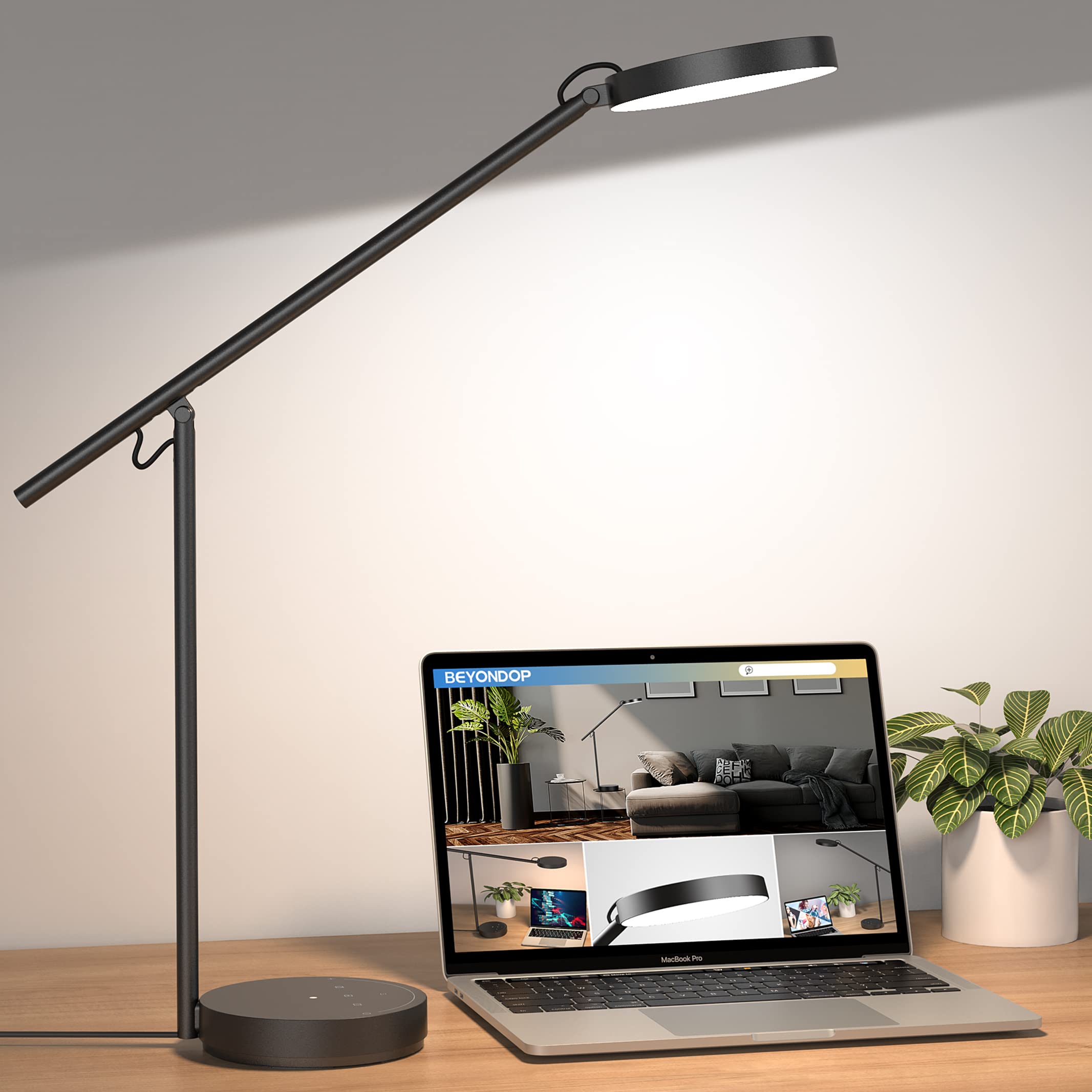 Adjustable LED Desk Lamp with 3 Color Modes & 9 Brightness Levels - Architect Swing Arm Task Light for Home Office, Eye-Caring Reading Lamp with Memory Function | Perfect for Studying, Working & Nightstand Use