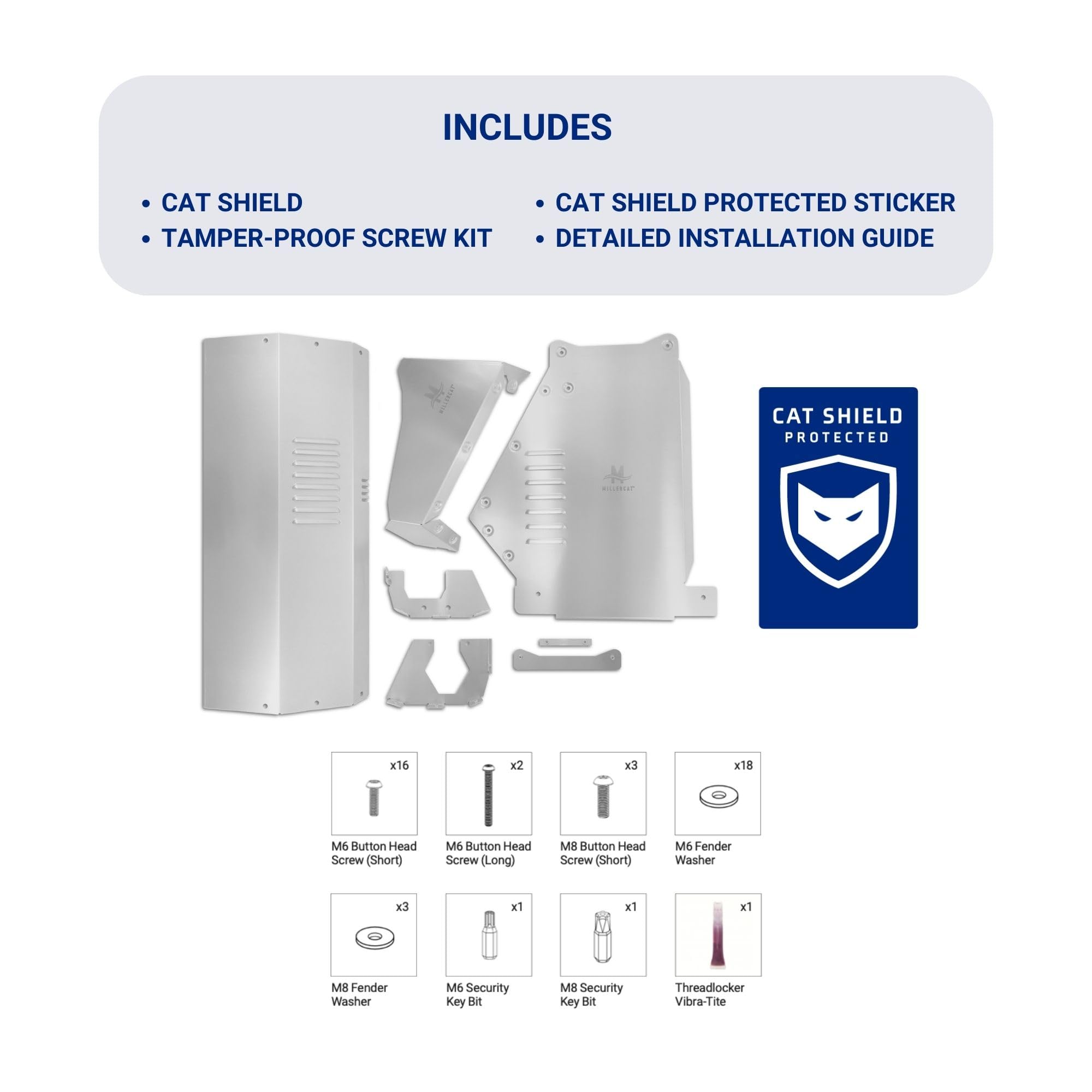 Anti-Theft Cat Shield for Toyota Tacoma RWD 2.7L (2005-2015) | Miller CAT Aluminum Catalytic Converter Protector | Prevent Catalytic Converter Theft for Parking Security