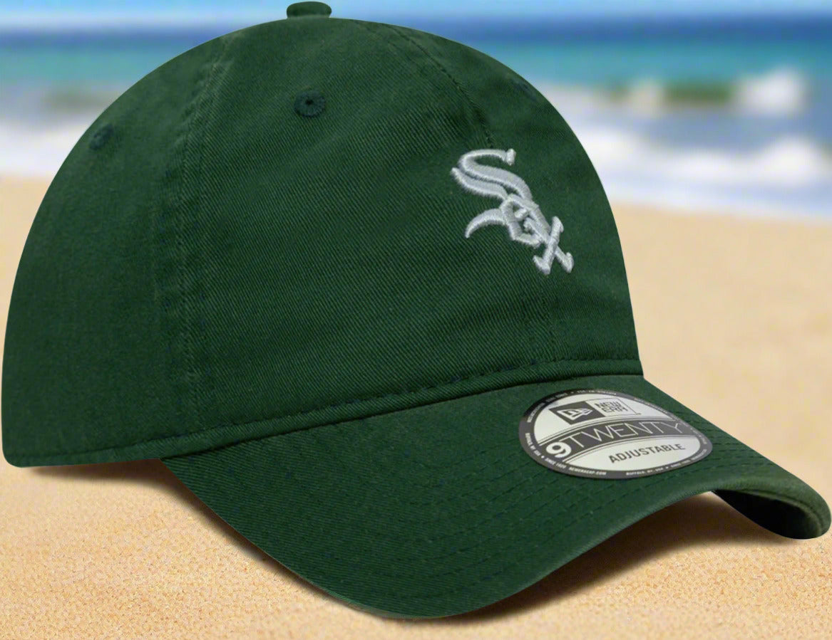 Chicago White Sox New Era 9Twenty Midi League Essential Green Baseball Cap - Official MLB Team Hat for Men & Women - Perfect for Baseball Games, Sports Fans & Casual Wear