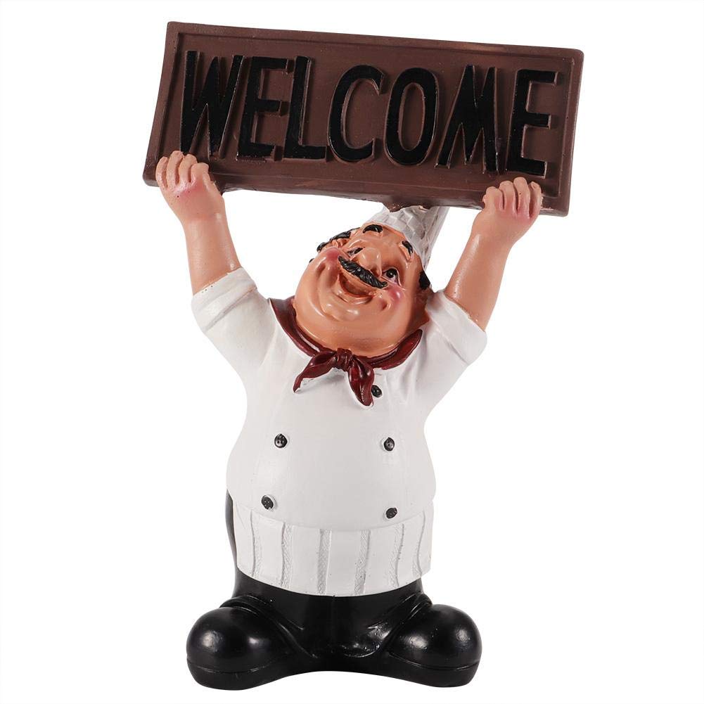 Ymiko Creative Resin Chef Figurine - Handcrafted Kitchen Decor Statue for Home, Bar & Coffee Shop | Perfect for Restaurant Display & Gift Giving (Model BS-005)