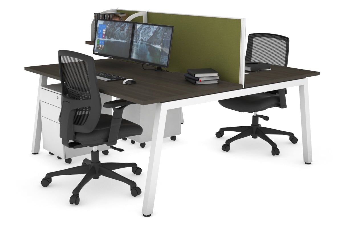 Quadro 2-Person Office Workstation Desk - 1800L x 800W with Cable Management - Perfect for Shared Workspaces & Collaborative Offices