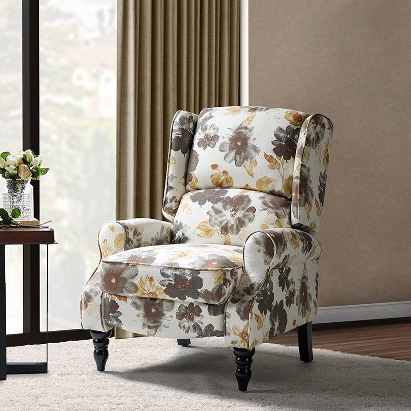 Erdeni Upholstered Manual Wingback Recliner Chair - Comfortable Living Room Armchair with Smooth Reclining Mechanism - Perfect for Home Theater, Reading Nook & Relaxation
