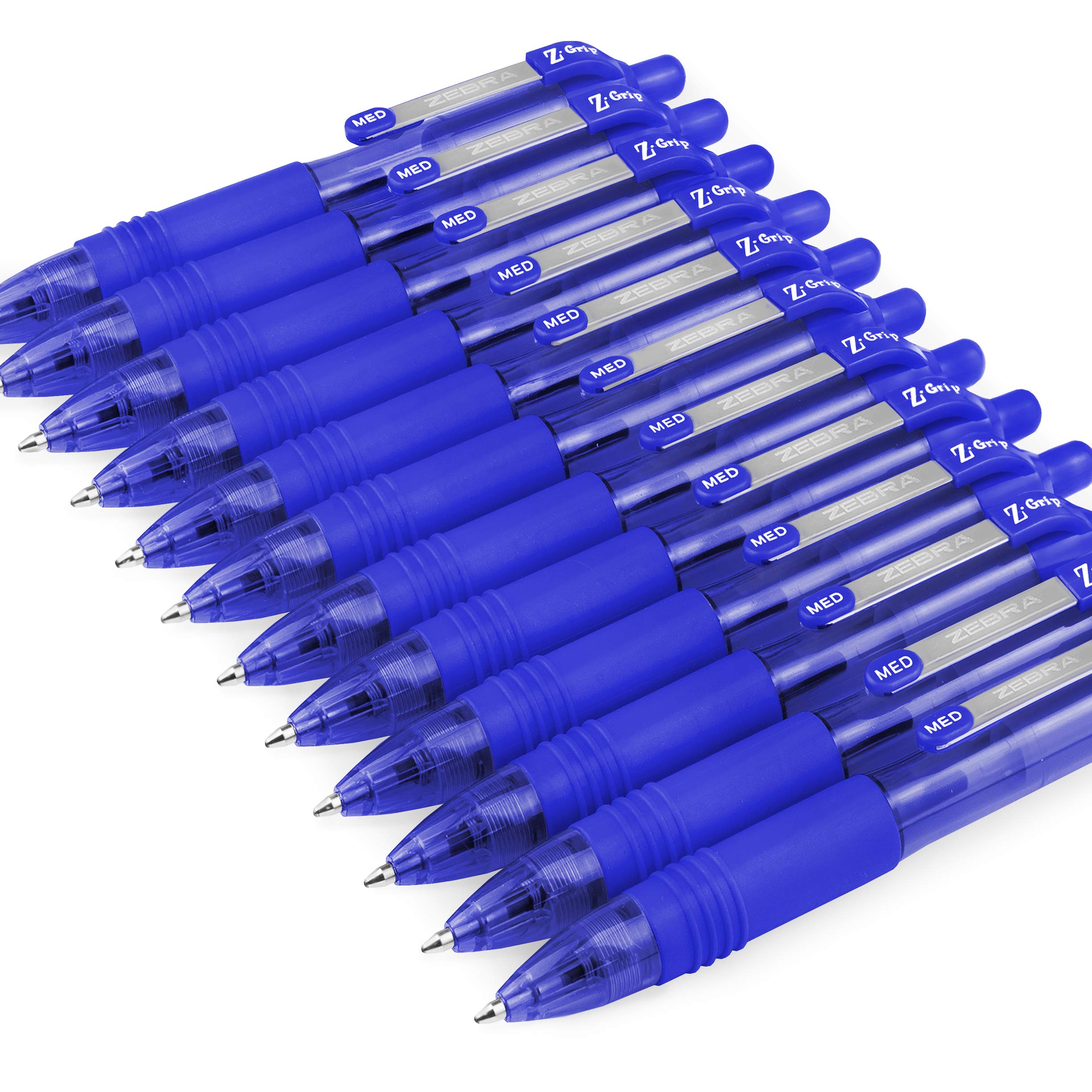 Zebra Z-Grip Smooth Mini Retractable Ballpoint Pens 1.0mm Blue - 12 Pack Fine Point Pens for Office, School & Home Use - Smooth Writing Retractable Pens for Notes, Journaling & Everyday Writing