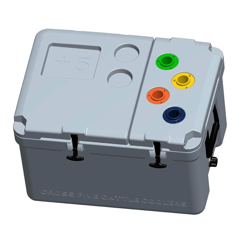 Cross Five Cattle Coolers CFCCRH4 4-Holster Vaccination Cooler for Livestock - Portable Veterinary Vaccine Storage for Cattle, Sheep & Goats - Ideal for Farm, Ranch & Veterinary Clinics