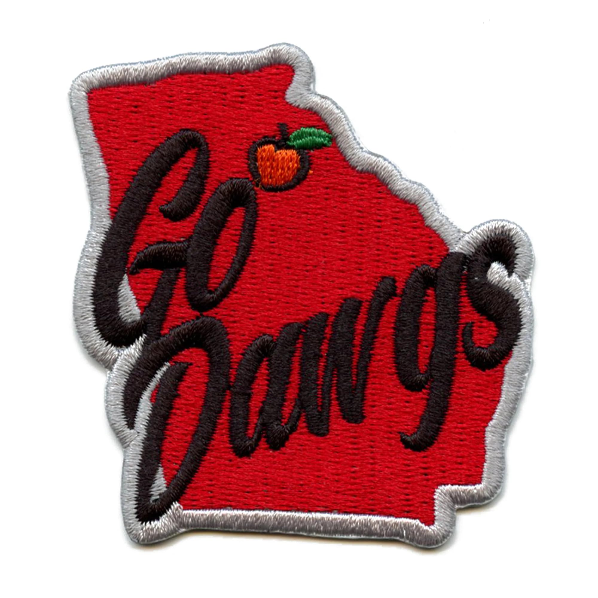 Georgia Bulldogs 'Go Dawgs' Embroidered Iron-On Patch - Peach State College Football Team Logo - Perfect for Jackets, Hats, Bags & DIY Crafts