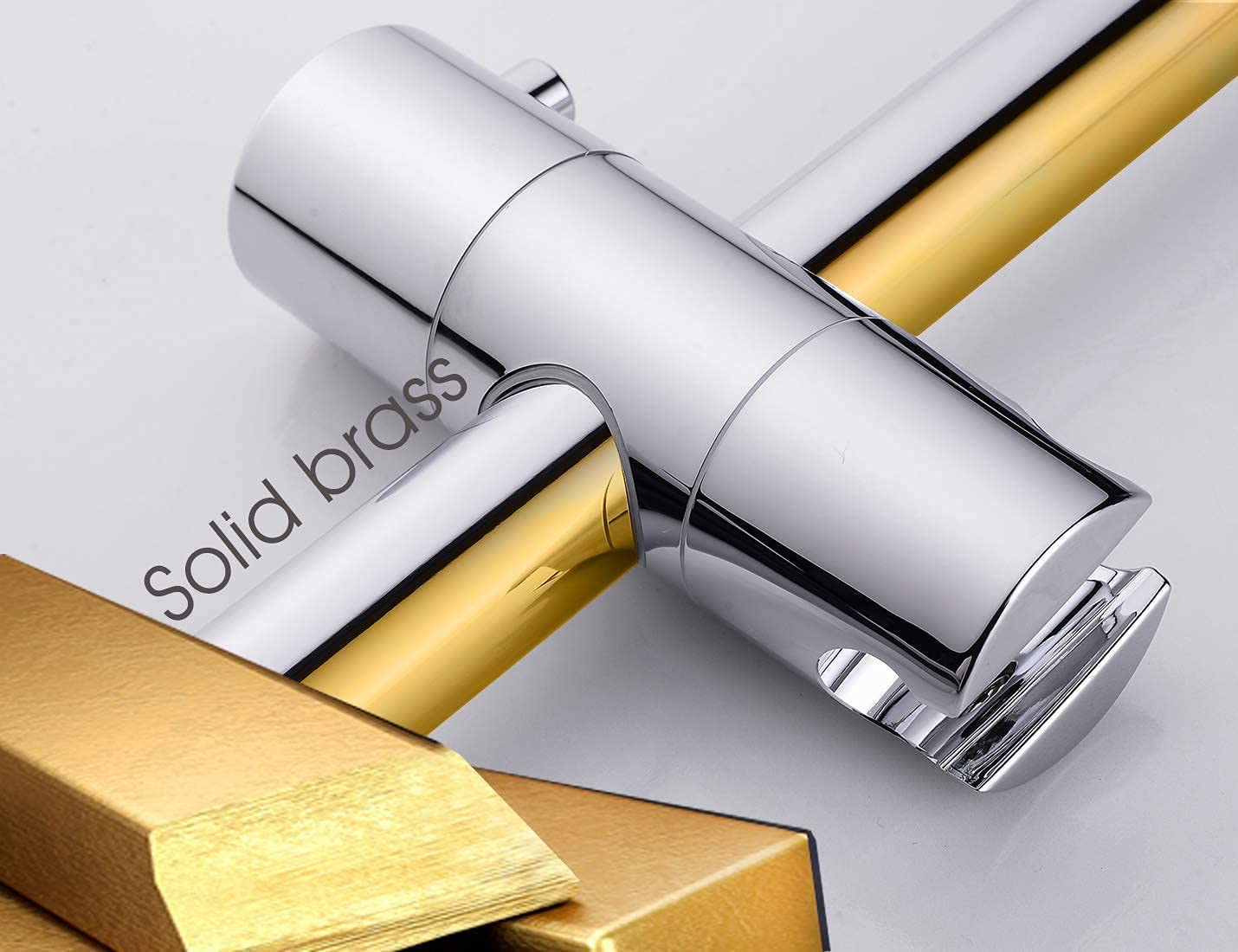 BRIGHT SHOWERS High Pressure Rain Shower Head Combo with Handheld Shower Head & 6 Inch Brass Shower Arm - Chrome Finish for Luxurious Bathroom Upgrade | Perfect for Spa-Like Experience and Water Conservation