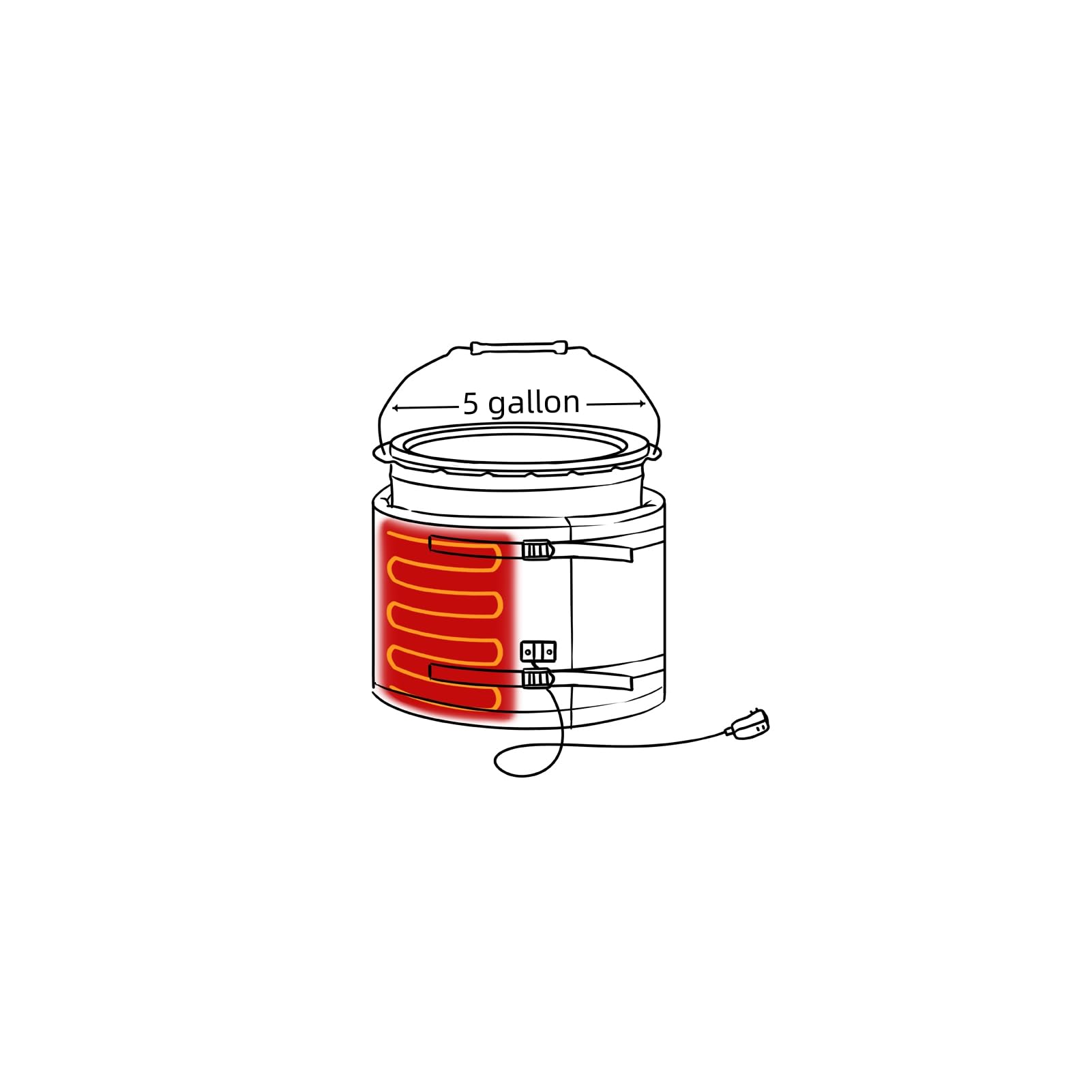 WXHDYBLANKET 5 Gallon Bucket Heater with Digital Temperature Control - Honey Heater, Pail Band Heater & Barrel Heater for 15 Gallon Drums - Perfect for Home Brewing, Maple Syrup Production & Industrial Use