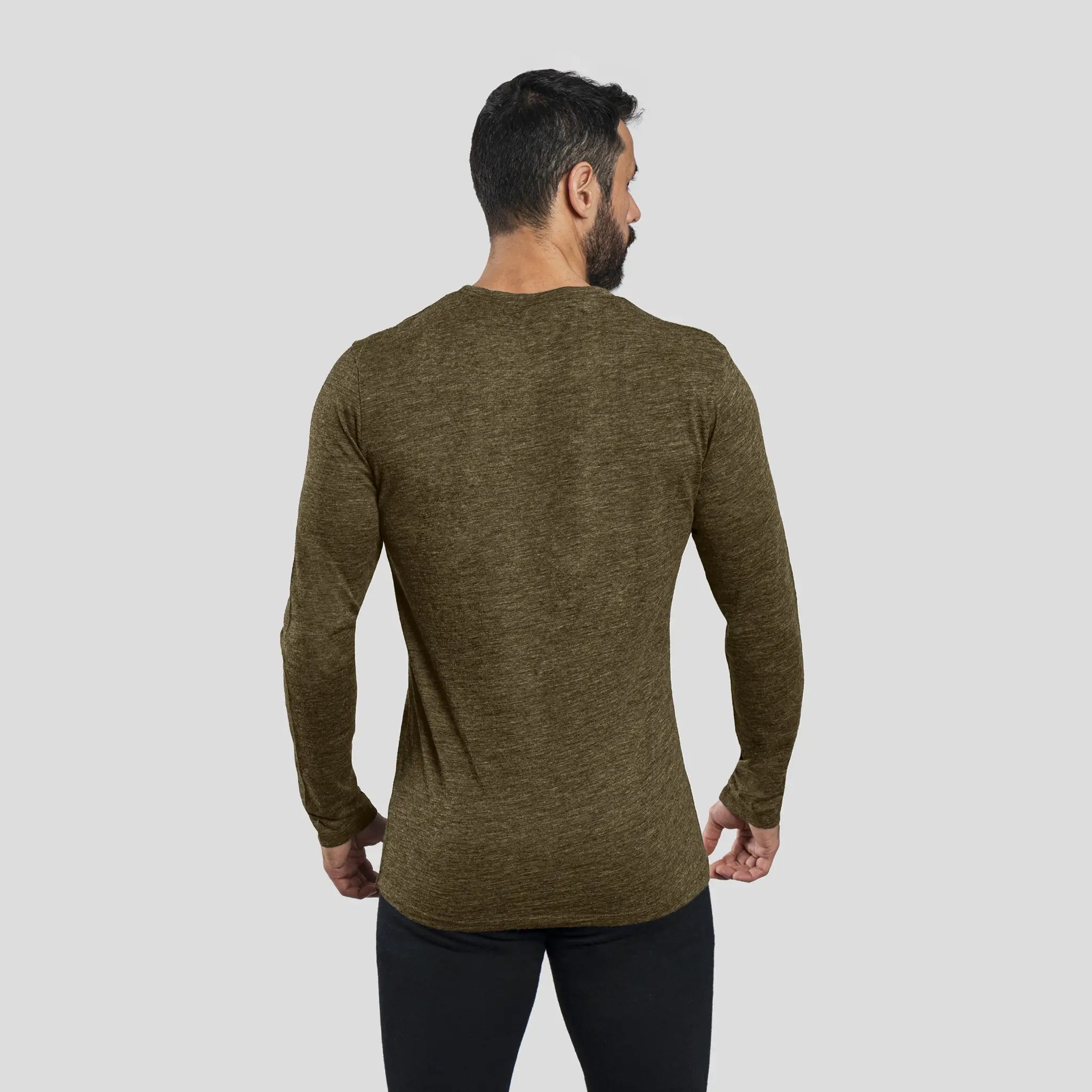 Premium Men's Alpaca Wool Long Sleeve T-Shirt - 160 Ultralight Thermal Base Layer for Hiking, Camping & Winter Outdoor Activities