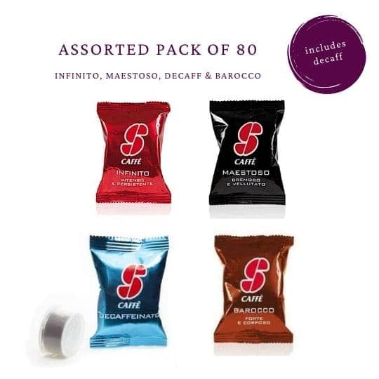 Esse Caffe Assorted Coffee Capsules Variety Pack (80 Count) - Perfect for Home, Office & Espresso Machines