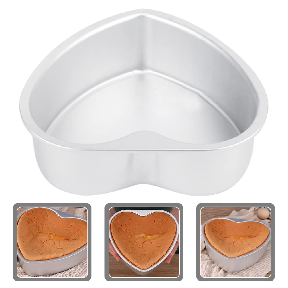 HEMOTON 8-Inch Heart Shaped Cake Pan with Removable Bottom - Non-Stick Aluminum Baking Pan for Valentine's Day, Anniversary, Birthday Cakes - Perfect for Home Bakers and Professional Chefs