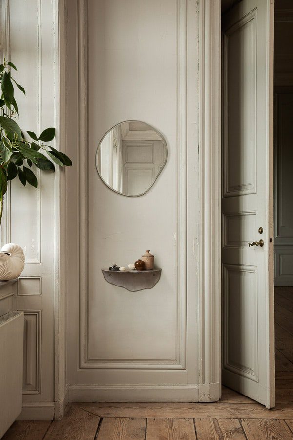 FERM LIVING Pond Mirror Small - Brass Round Wall Mirror for Bathroom, Bedroom & Living Room Decor