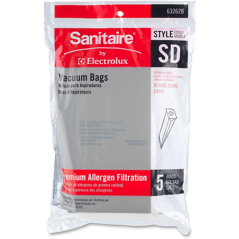 Sanitaire Series Upright Vacuum Cleaner Replacement Bags 5-Pack | Compatible with EUREKA 63262B10 | Ideal for Home, Office & Commercial Cleaning
