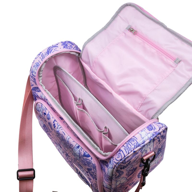 Tauro Pro Line Universal Grooming Bag with Adjustable Handle - Customized Design in Pink - Perfect for Travel, Salon & Home Pet Grooming Accessories Storage