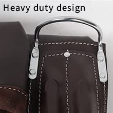 Durable Leather Tool Belt with 12 Pockets - Heavy Duty Work Organizer for Carpenters, Construction Workers, Handymen & Electricians - Perfect for Framing, Renovation & DIY Projects