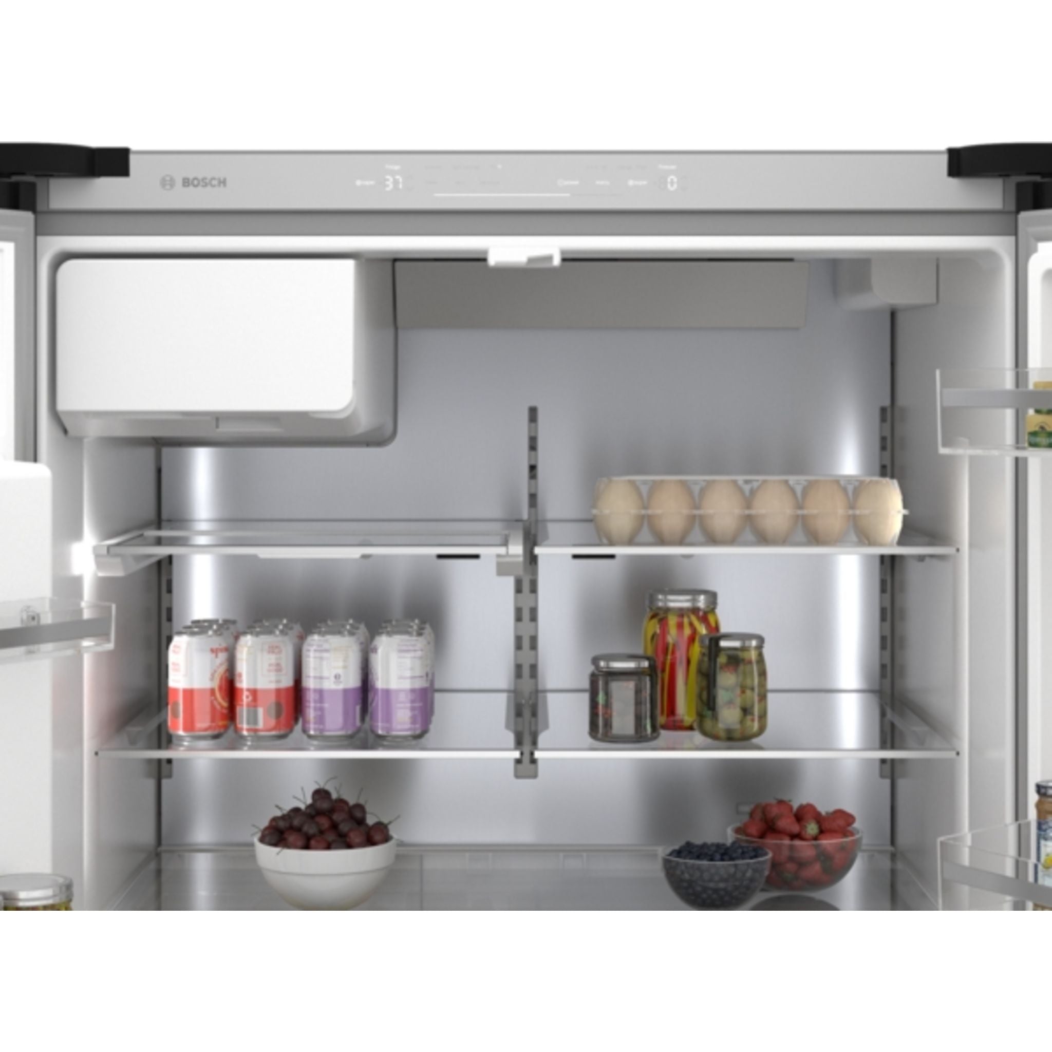 Bosch 36-Inch French Door Refrigerator (B36FD50SNB) - Black Stainless Steel, Energy Star Certified, Spacious Interior for Family Kitchen Storage